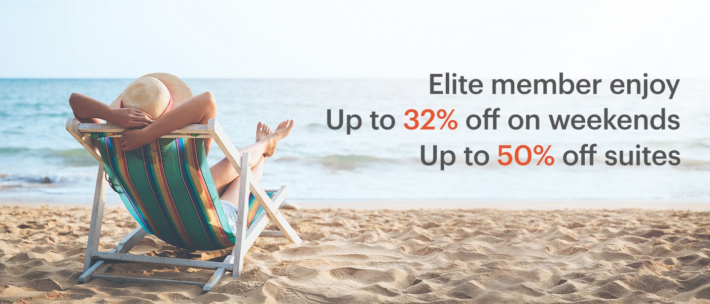 Enjoy up to 20% off 1 night, or 32% off consecutive 2 nights on weekends.