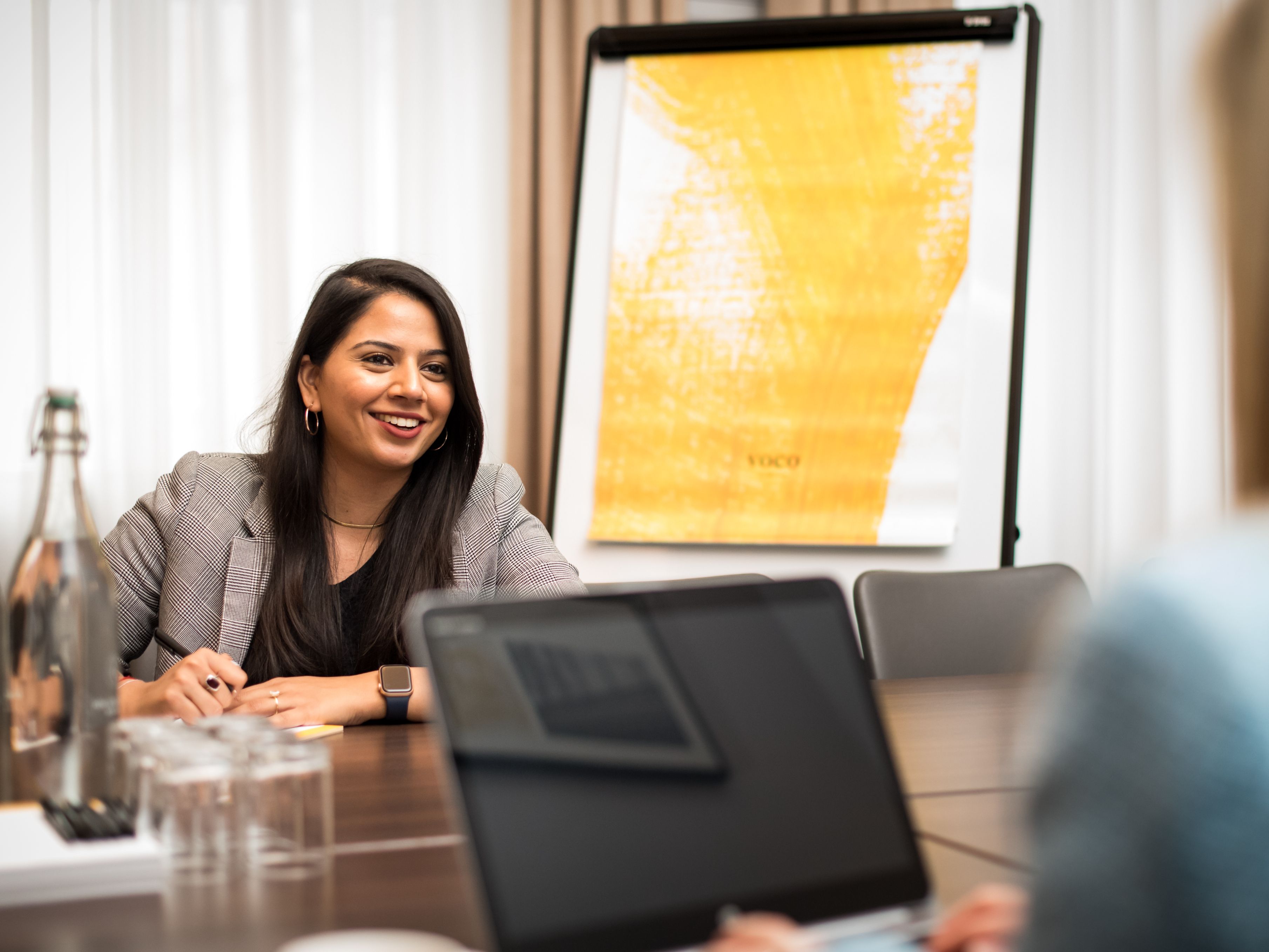 Employee holding a meeting