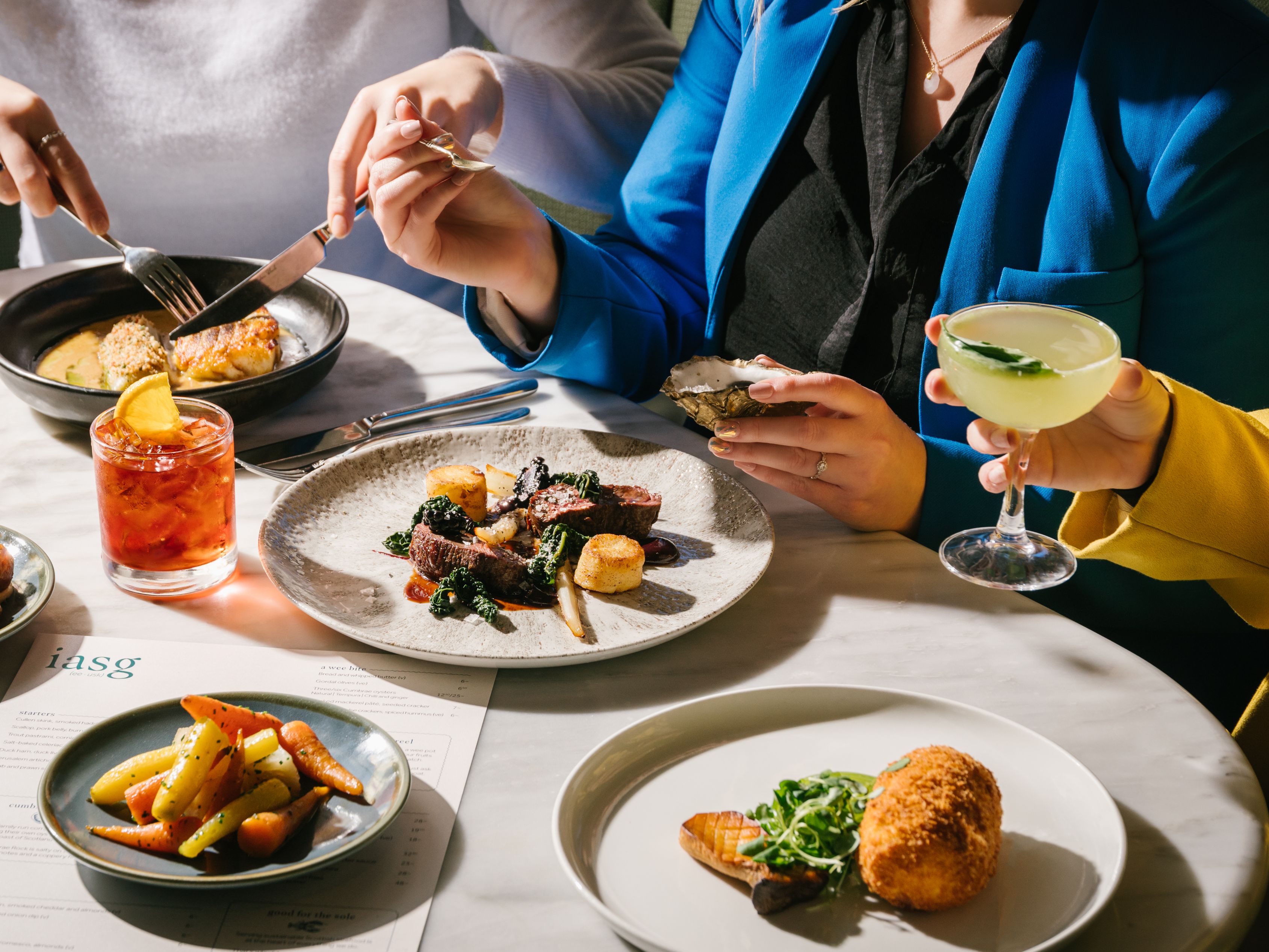 Friends enjoying a meal