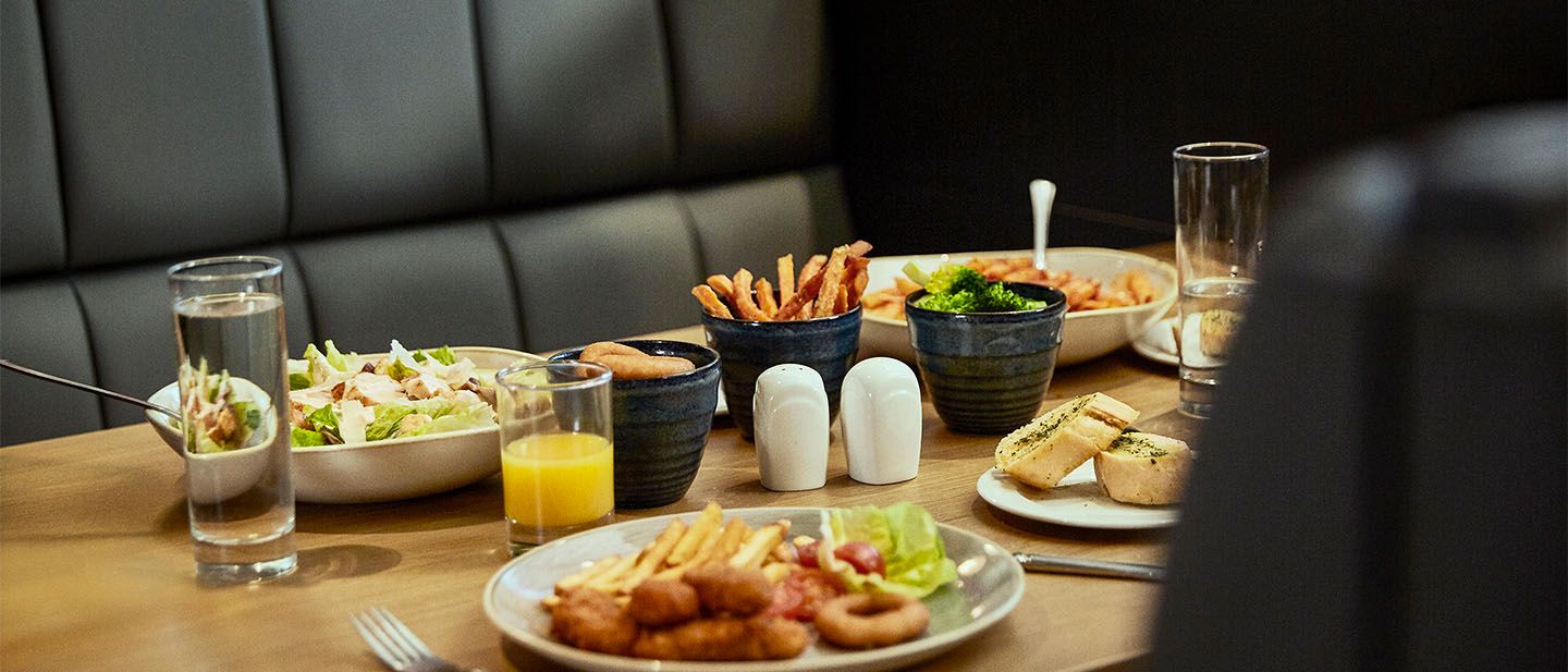 table set with food