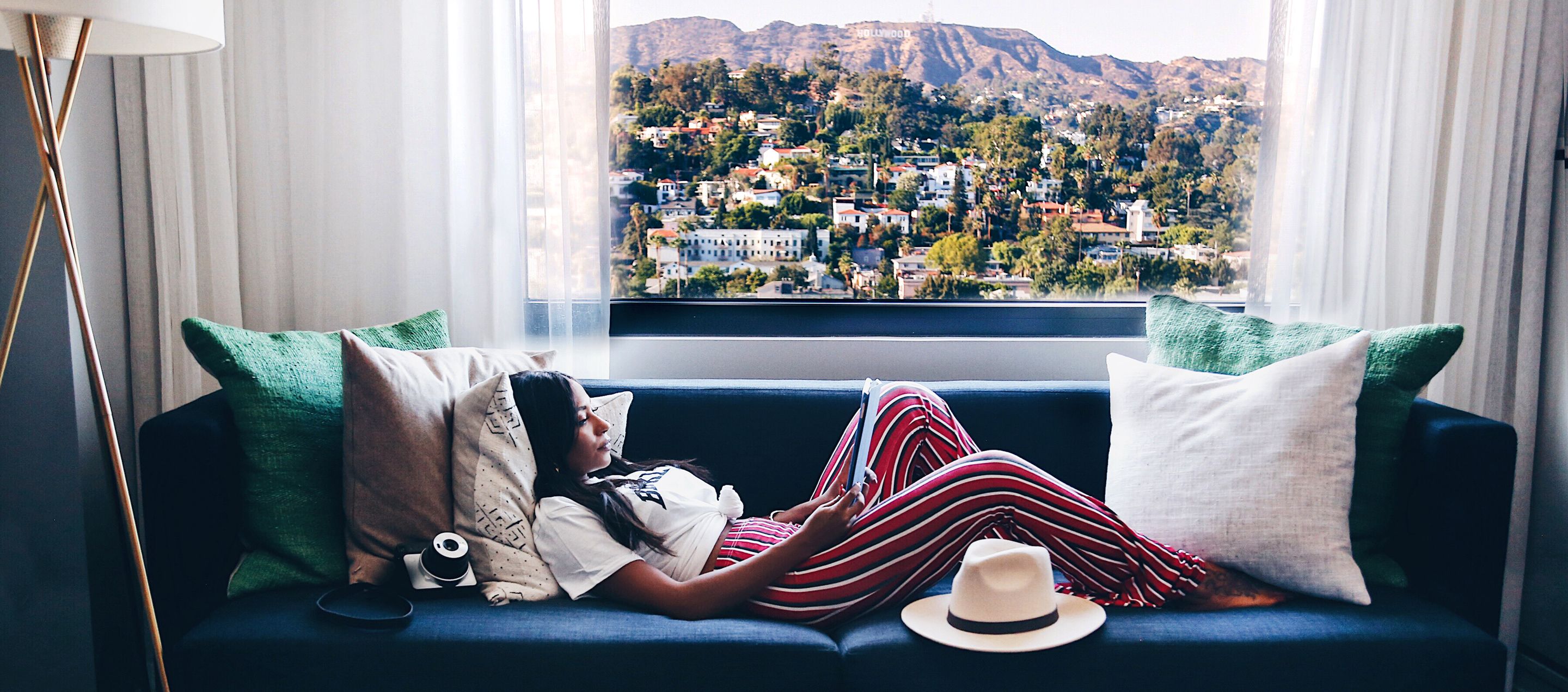 Person laying on couch