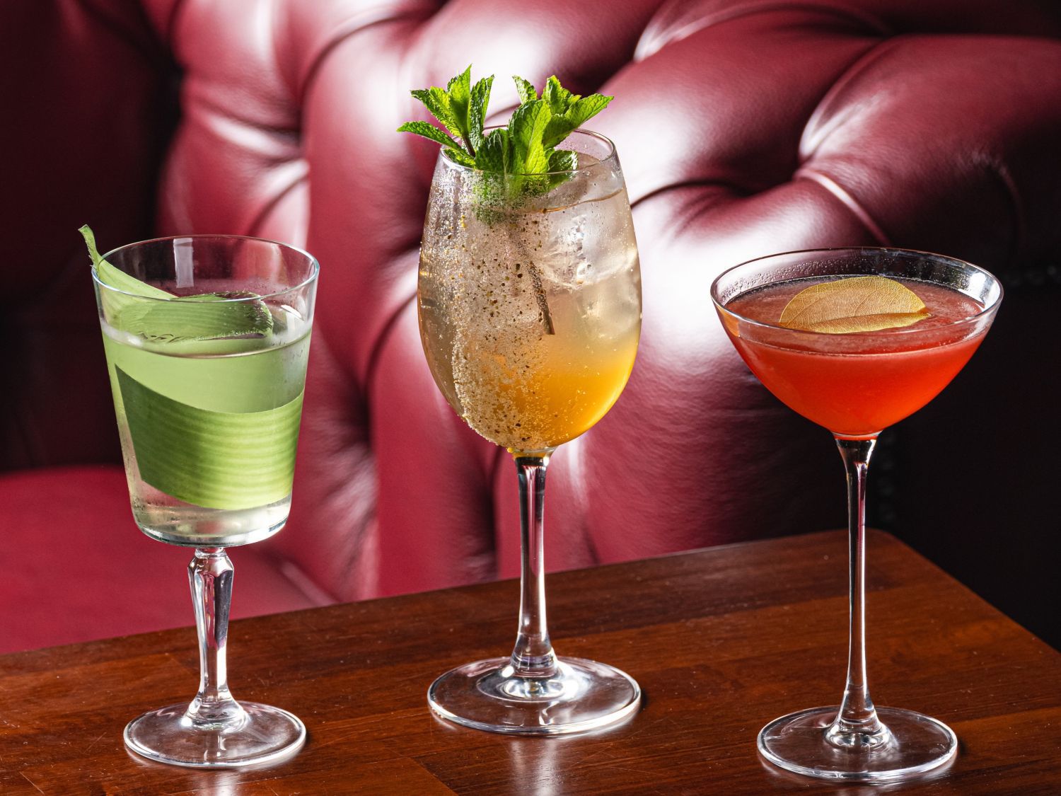 Three cocktails lined up