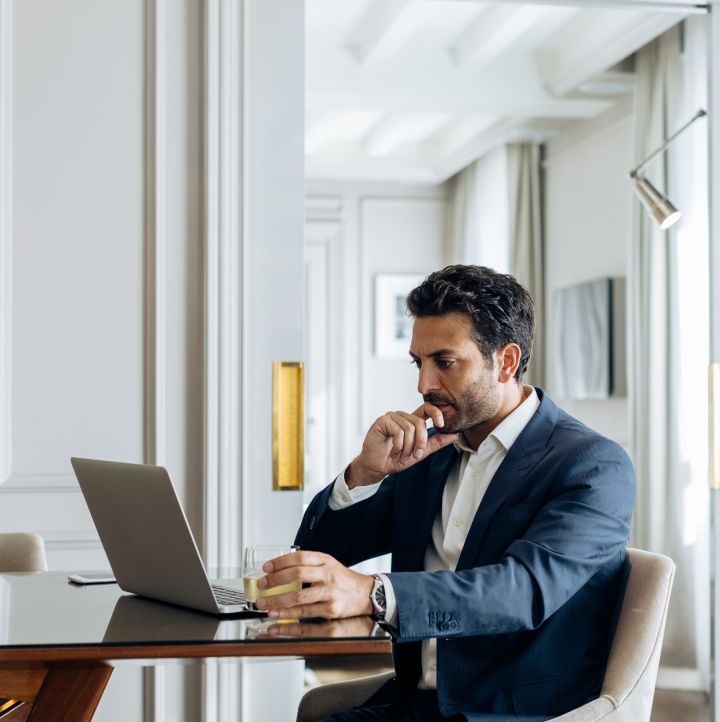Man using laptop