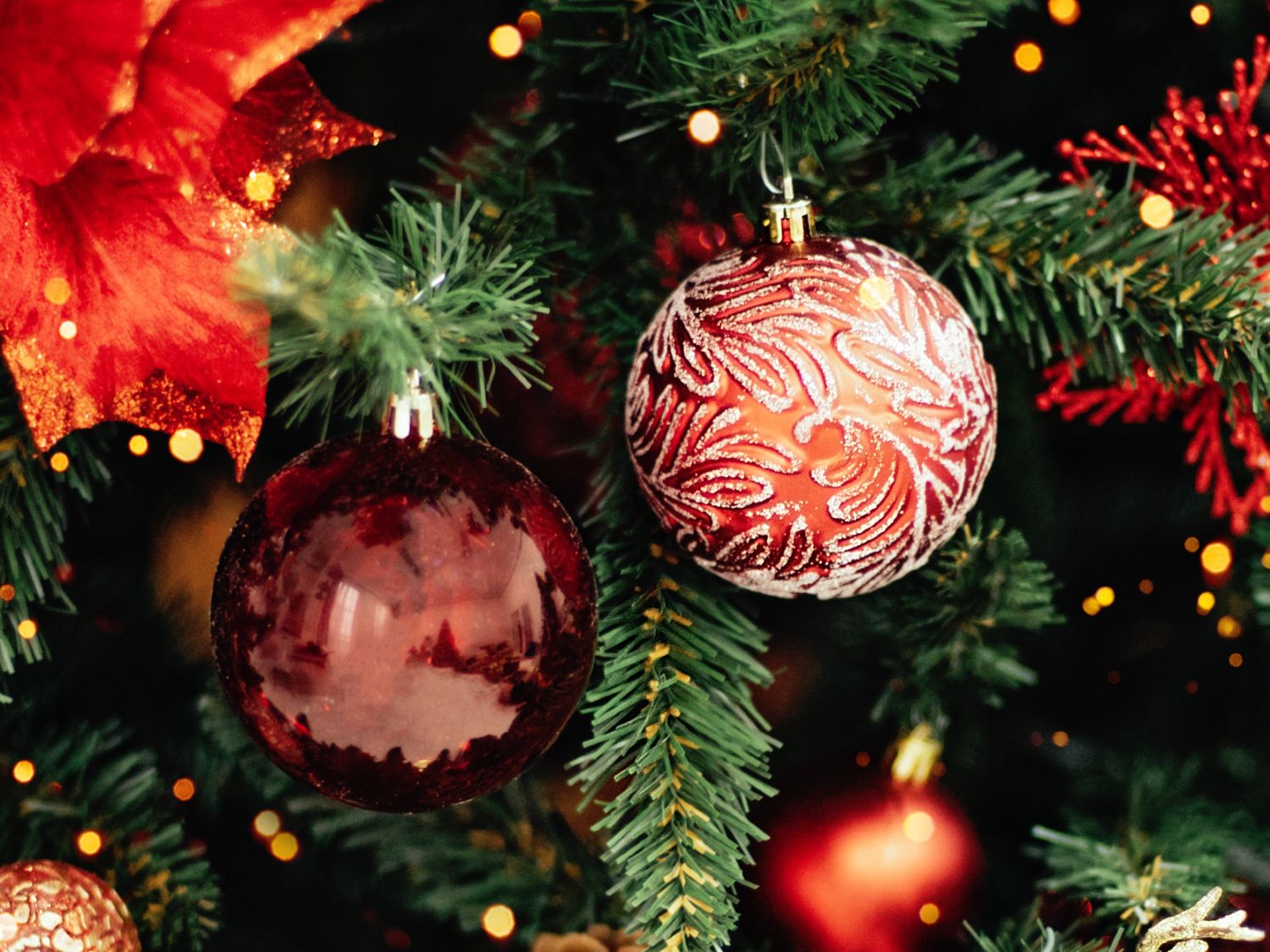 Red Christmas baubles