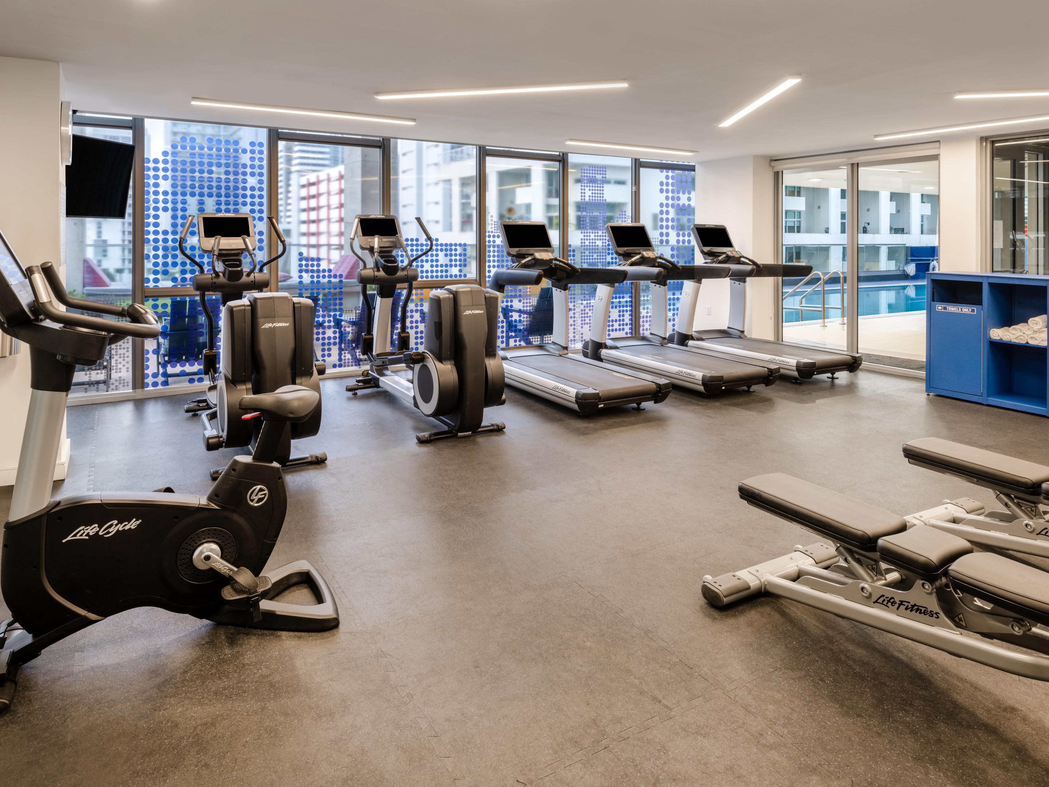 Fitness Studio overlooking downtown Miami