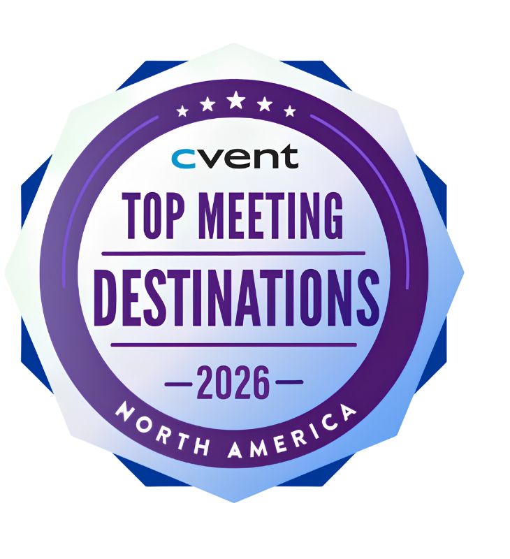 CVent Award Badge that says "Top Meeting Destiation 2026, North America"