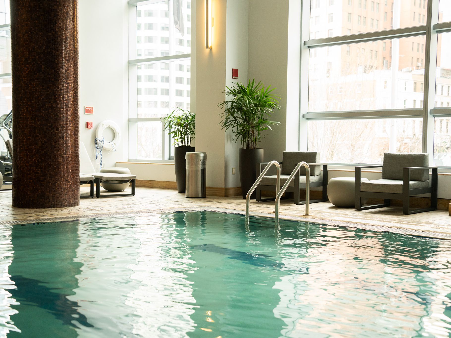 InterContinental Boston indoor pool with natural lighting.