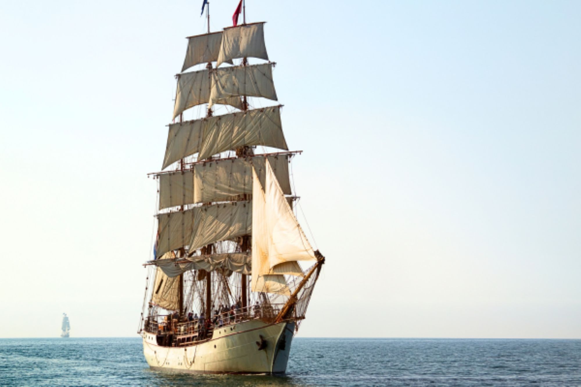 Tall ship in Boston Harbor.