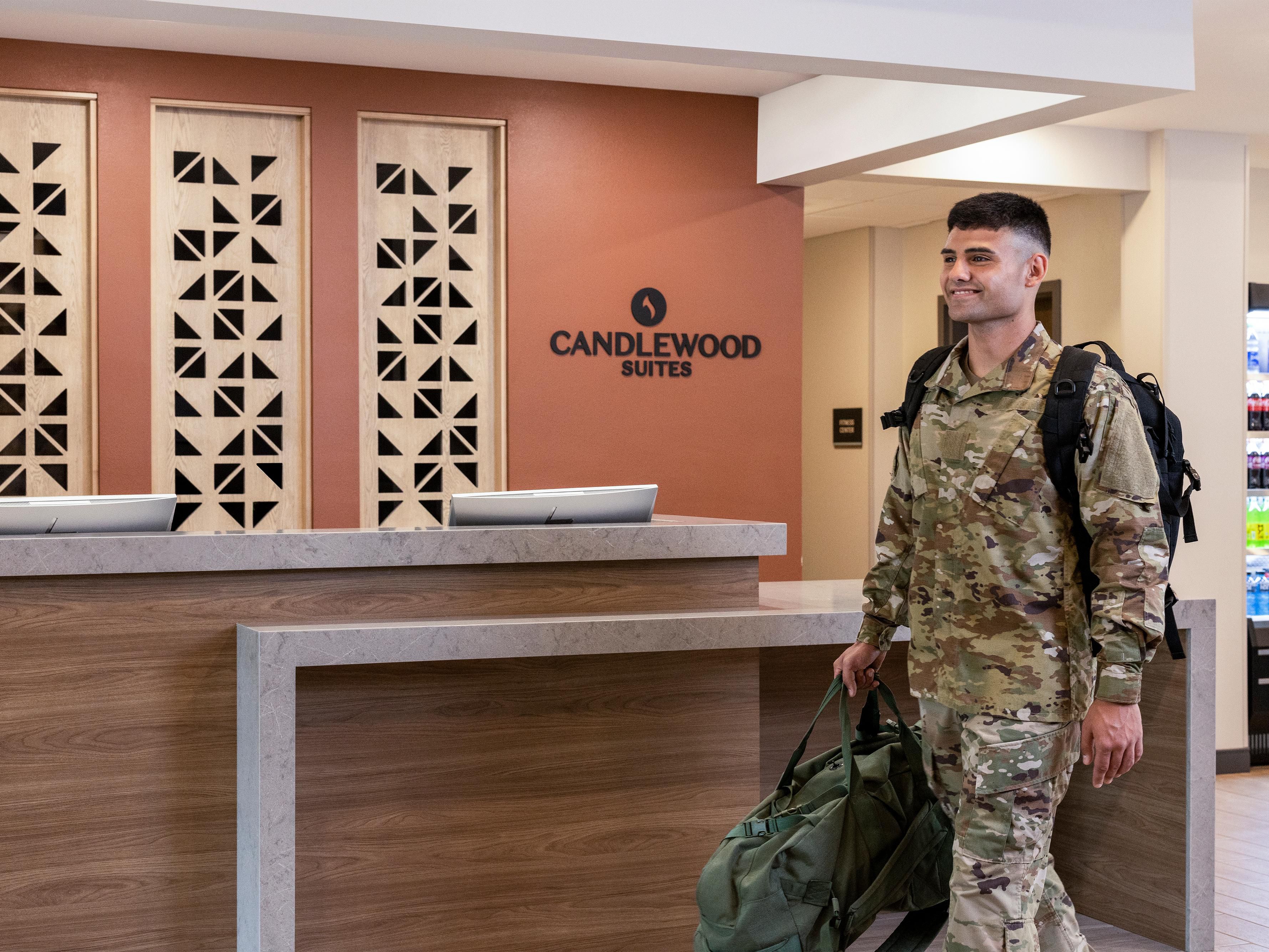 Welcoming Military Families with Outstanding Service Near Lackland AFB. Our hotel offers spacious rooms equipped with full kitchens, ensuring you have all the comforts you need during your stay. Enjoy exceptional service and a welcoming atmosphere, making your family visits and special events truly memorable.