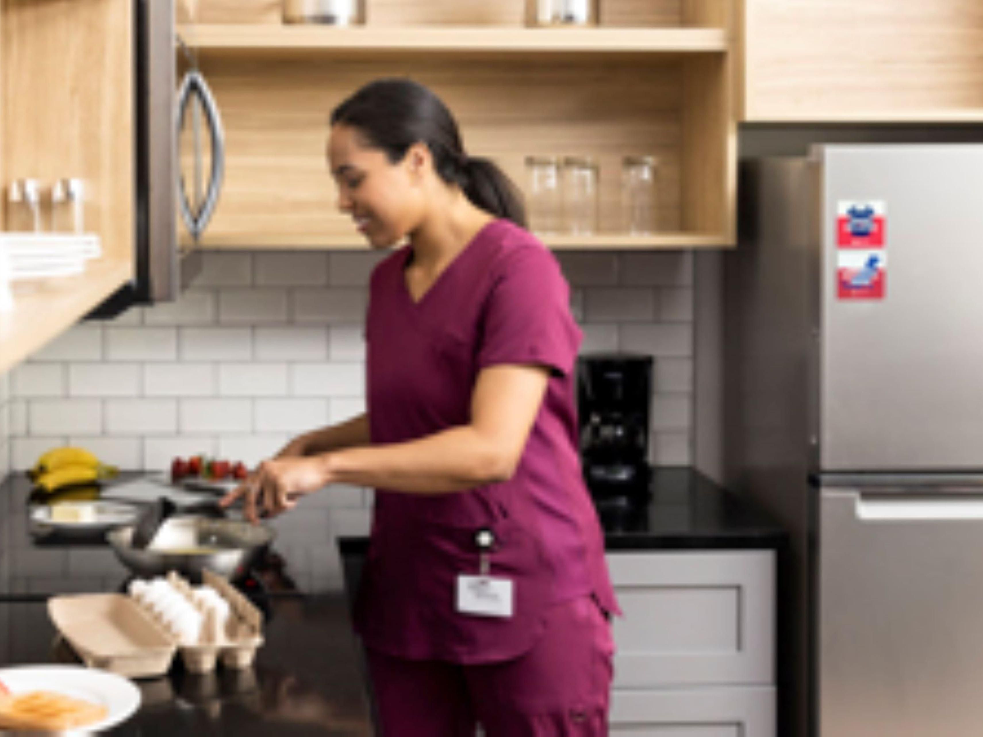 All suites have a fully equipped kitchen for your convenience including, a stove, full-size refrigerator, microwave, dishwasher, cooking and dining utensils, large coffee maker, and ample counter space.
