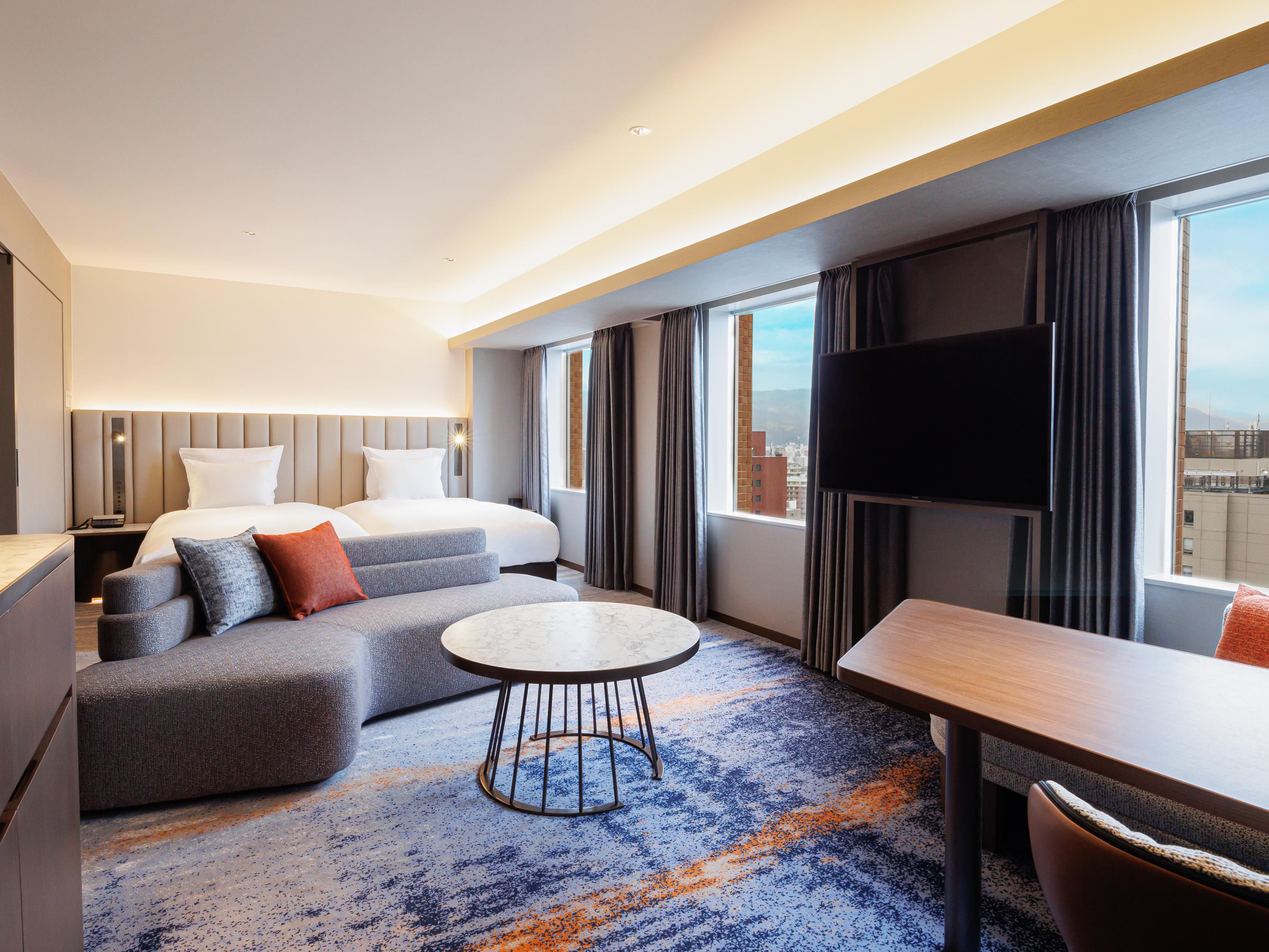 All our 402 guest rooms are furnished with bright and contemporary interior designs that provide you with a cozy and relaxing space. On the Club Floor, be treated to an amazing view of the city of Hiroshima and islands in the Seto Inland Sea till as far as Itsukushima Island, known to be one of the most beautiful places in Japan.