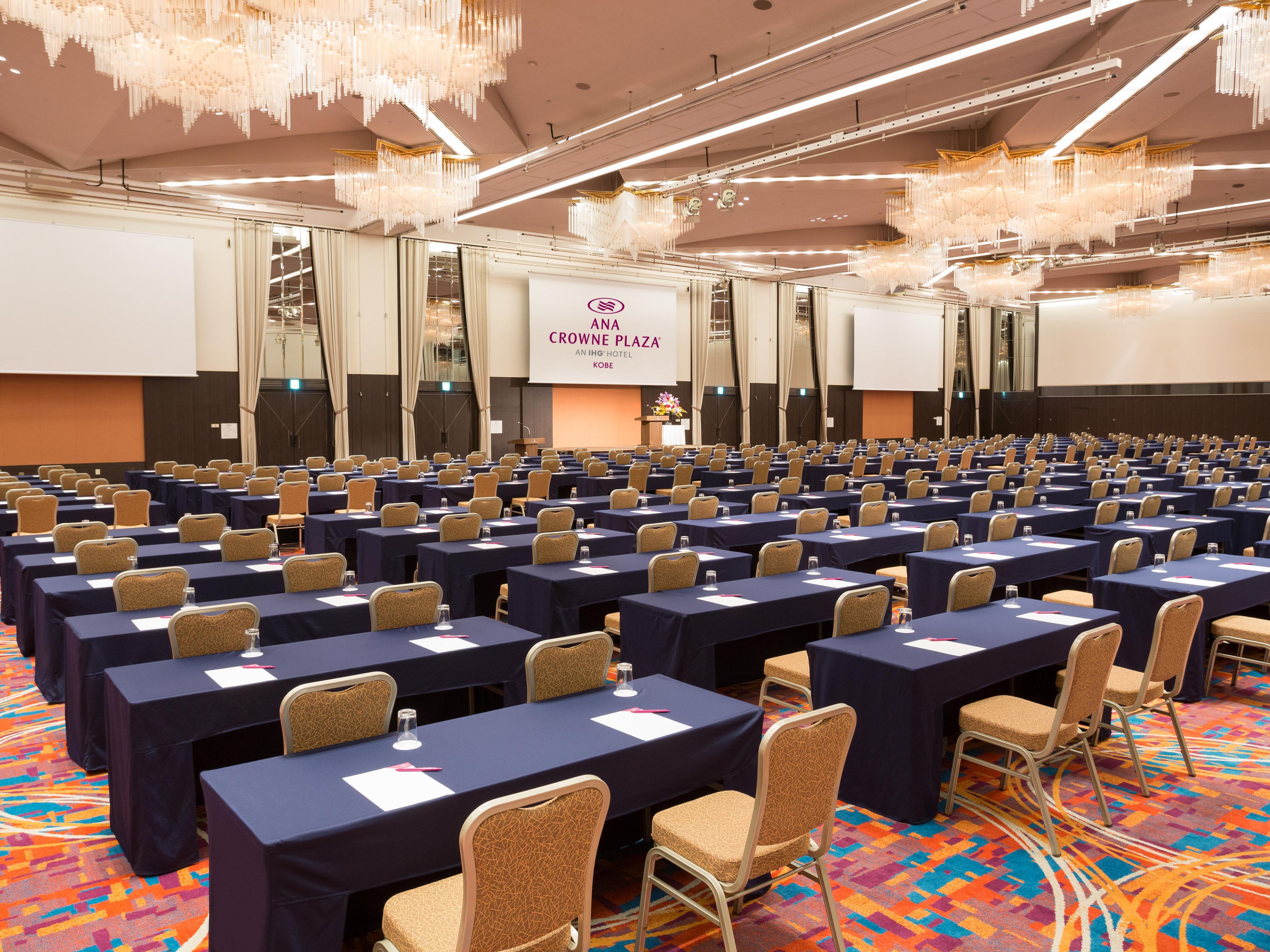 We are connected to the Shin-Kobe station, only few minutes train ride from Sannomiya. We support various events such as international conferences, parties and incentive events with 23 different styles of rooms.