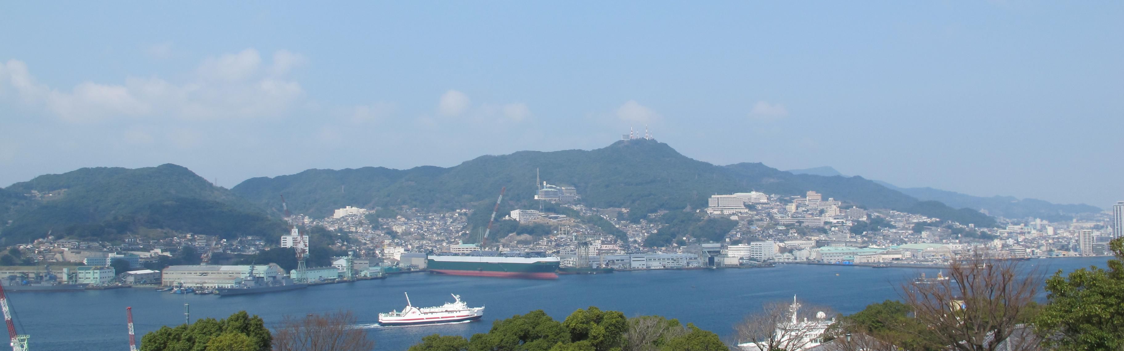 the scenery of Nagasaki Port from Glover Garden