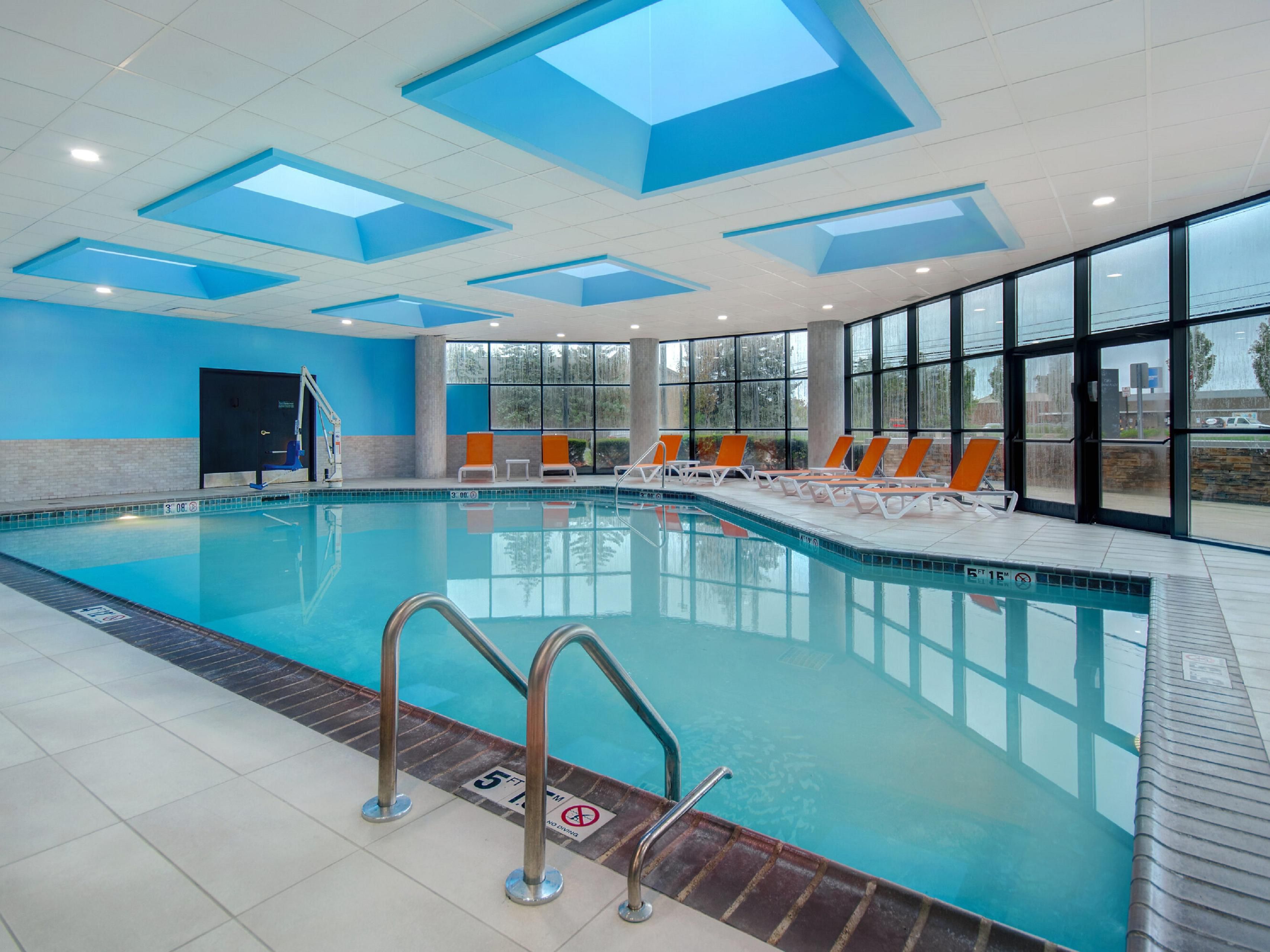 Refresh in our heated indoor pool near downtown Detroit.
