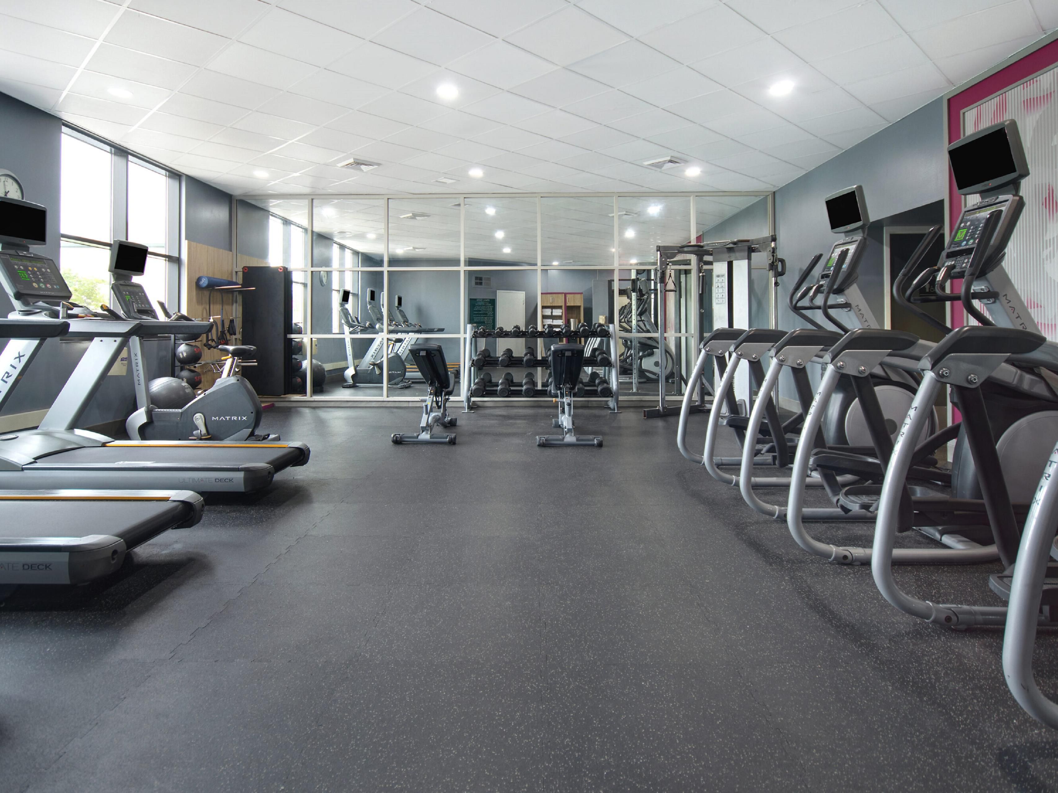 Get energized in our hotel’s state-of-the-art fitness center with 16 stations for cardio and weight training. Keep up your workout routine with modern fitness equipment, including rowers, treadmills, elliptical machines, and stationary bicycles.  The fitness center is open 24/7.