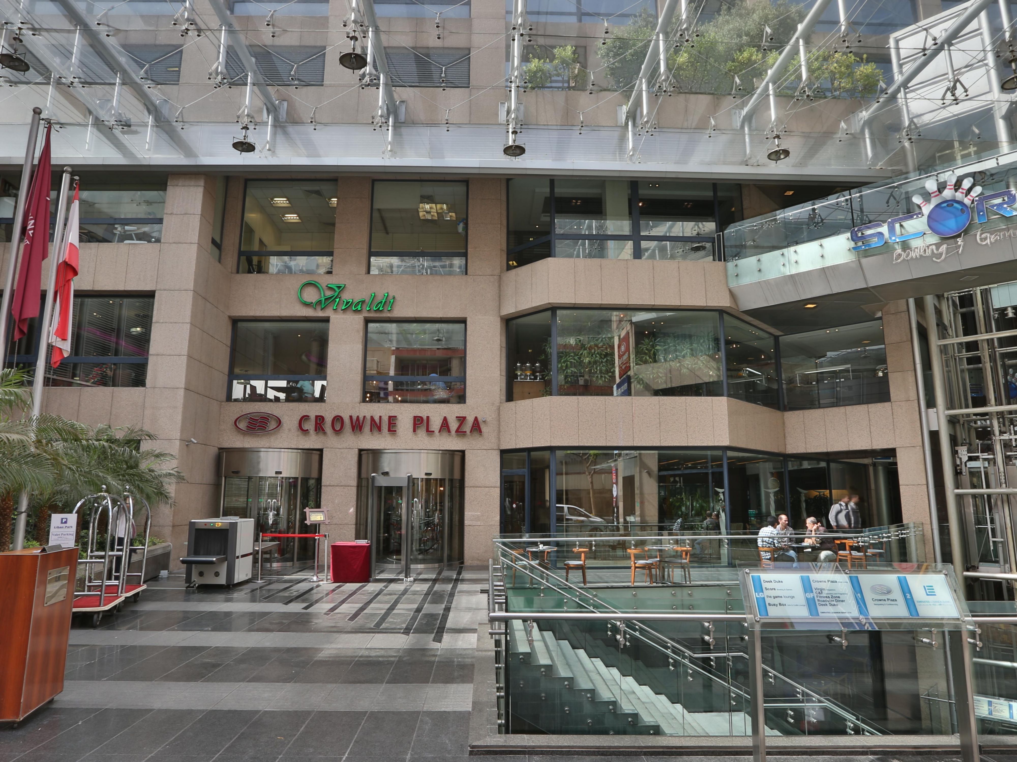 Hotel entrance located in the heart of the vibrant Hamra street