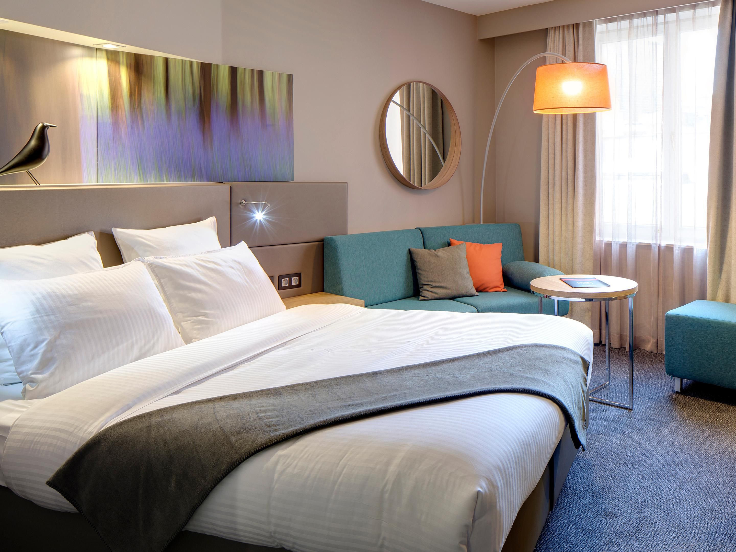 Queen bed guest room