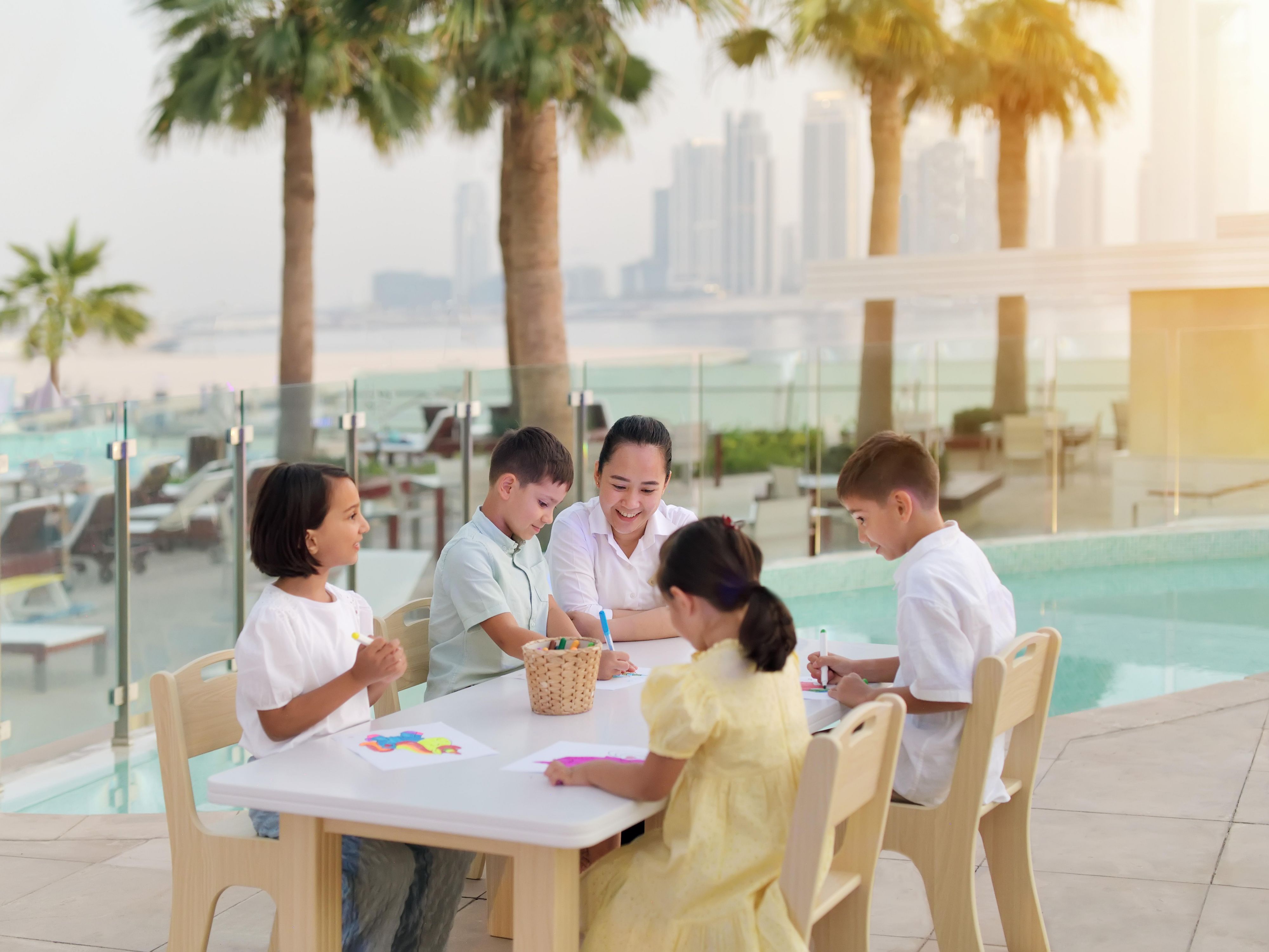 Play, run, and embark on fun-filled adventures at Planet Trekkers, our signature children’s club for young explorers. Designed to inspire creativity and curiosity, our activity programme offers safe and supervised ways for children to learn and try new things with unique climbing walls, arts and crafts, cooking classes, and many more.