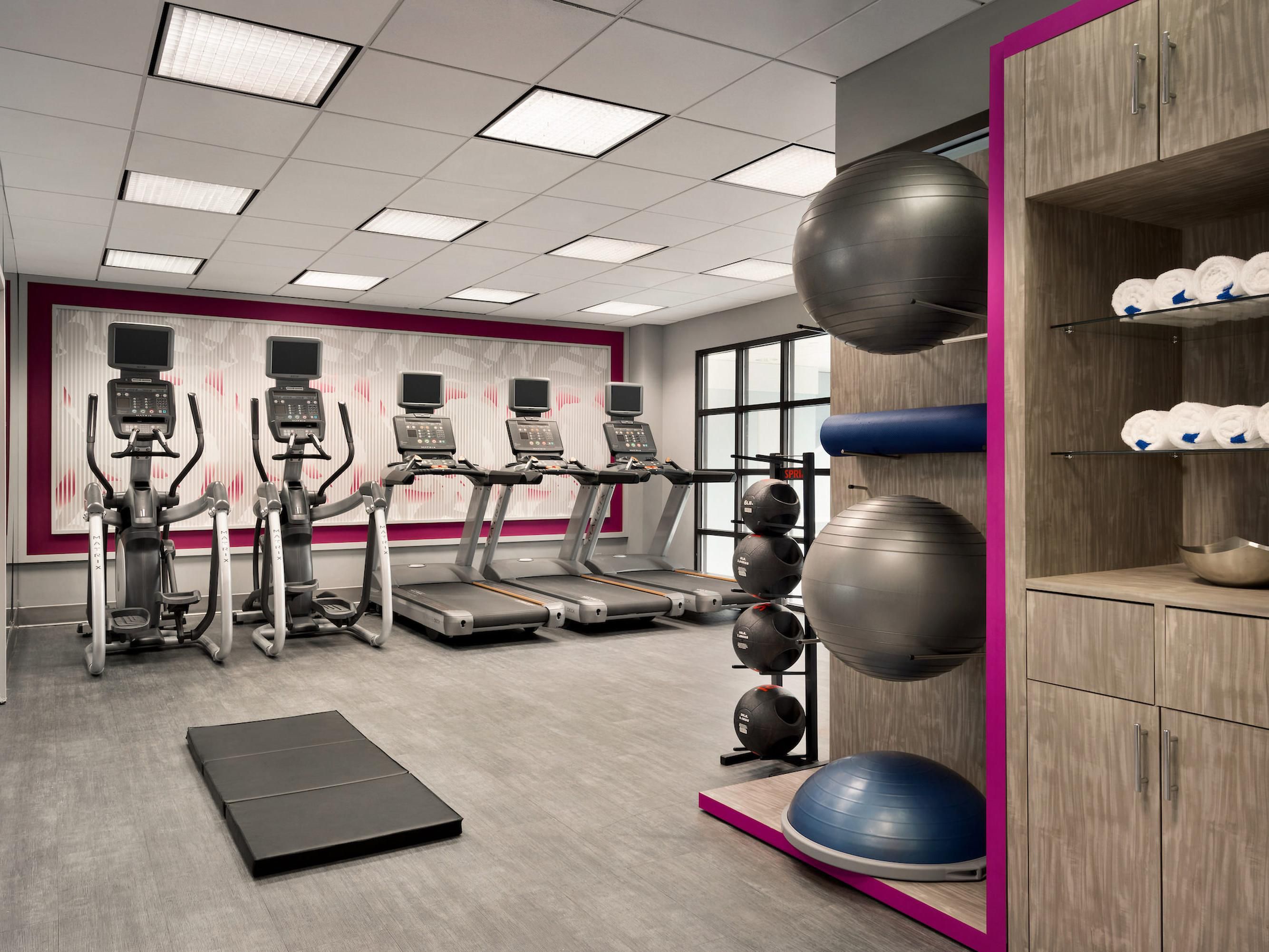 Keep up with your fitness routine at our well-equipped gym, featuring ellipticals, treadmills, and free weights. After a great workout, refresh yourself with a swim in our heated indoor pool, available year-round for your relaxation and enjoyment.