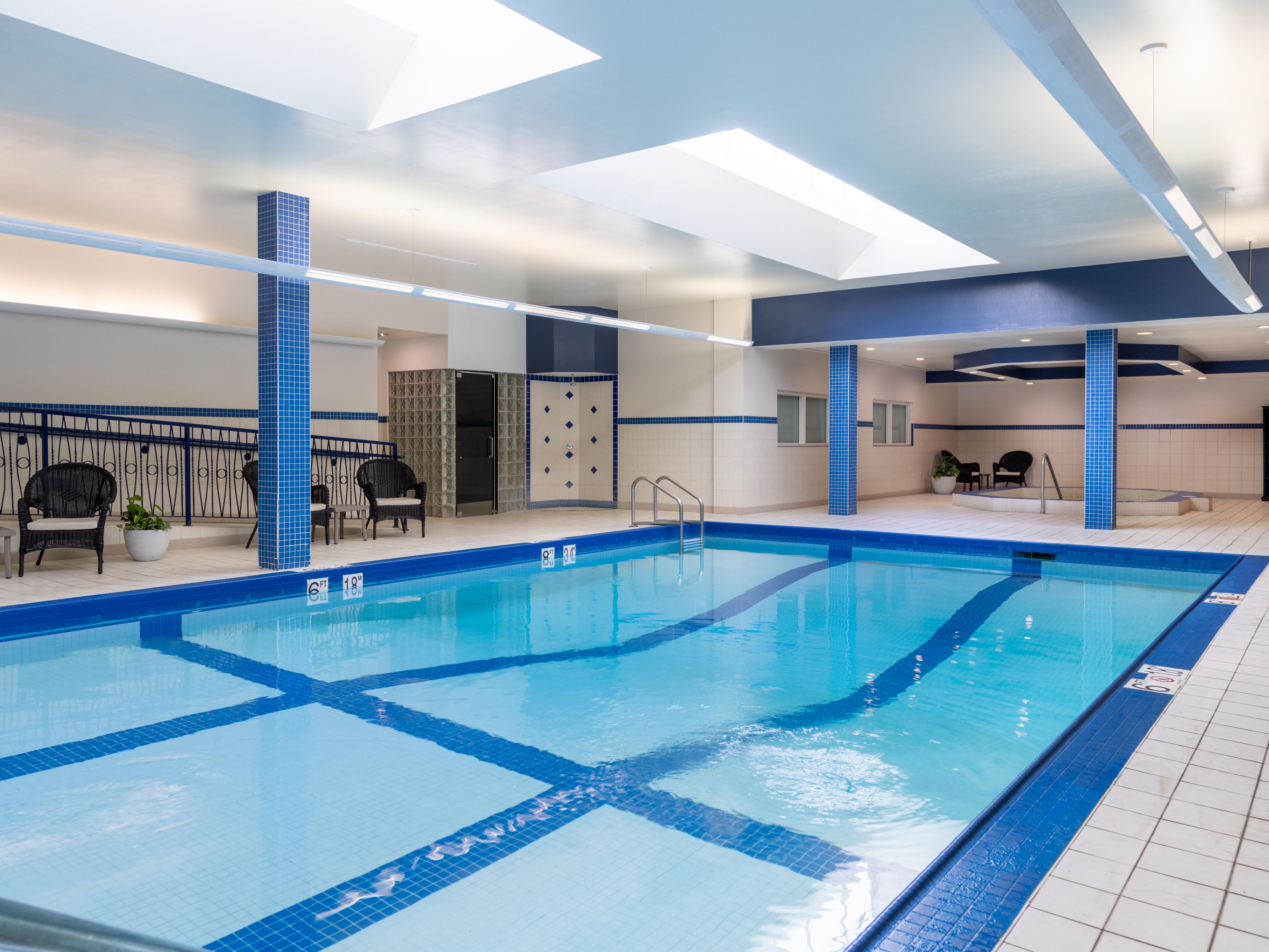 Refresh and recharge in our heated indoor pool or unwind in our soothing hot tub. Whether you're here for business or leisure, our amenities provide the perfect escape. Open daily for all guests at Crowne Plaza Fredericton-Lord Beaverbrook.