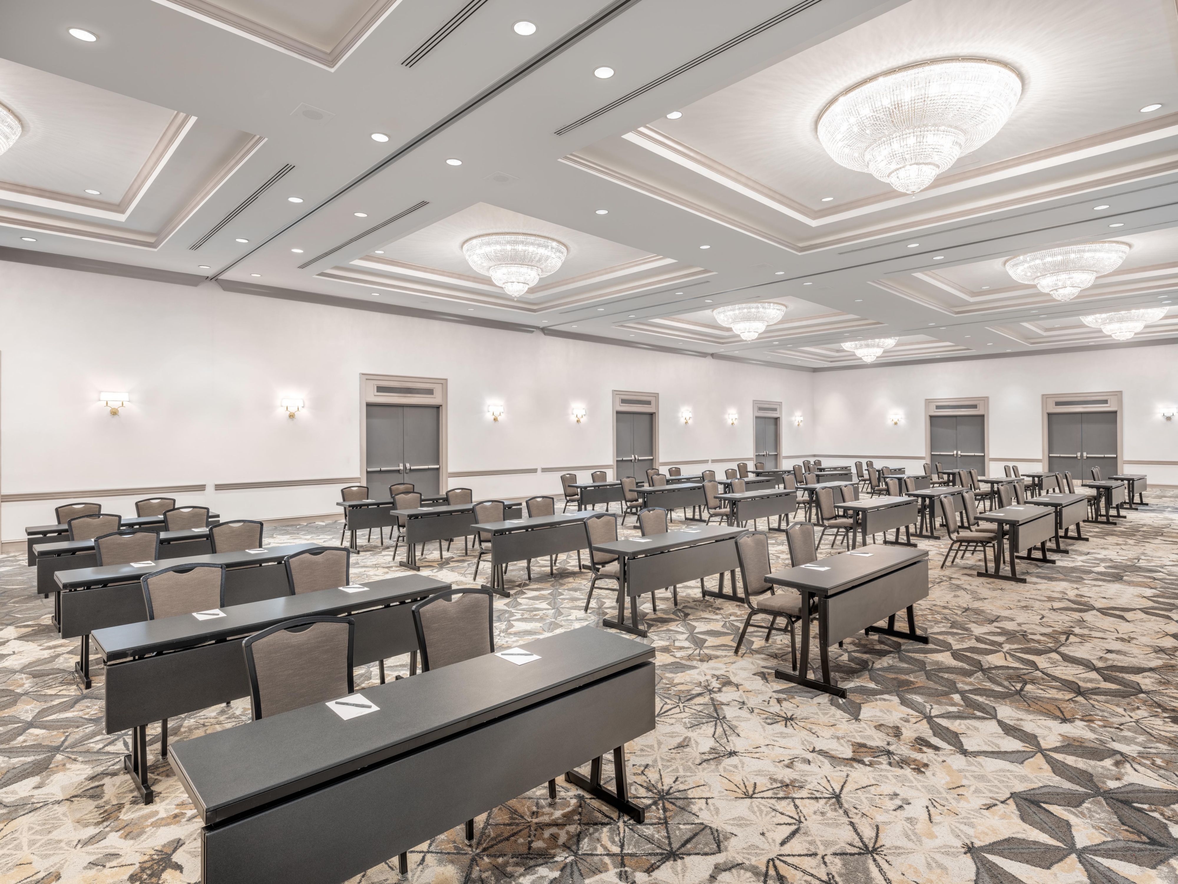 Whether it's a dream wedding reception or a high-powered business meeting, our hotel offers the perfect event space for every occasion. With a separate event entrance, modern conference rooms, two grand ballrooms, and two large boardrooms, our flexible, high-tech venues accommodate up to 300 guests. Plus, enjoy free parking and free Wi-Fi. 