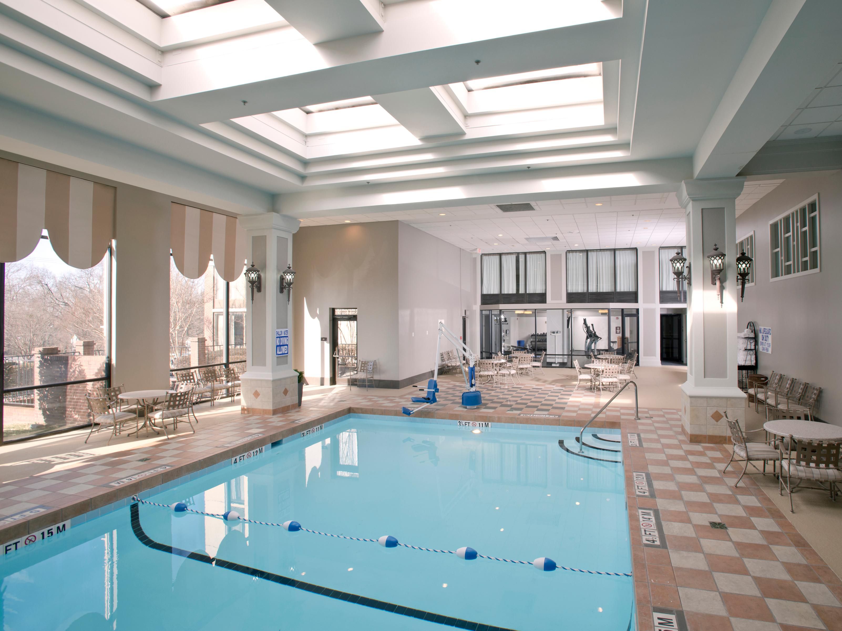Have a relaxing day in our heated indoor saltwater pool.