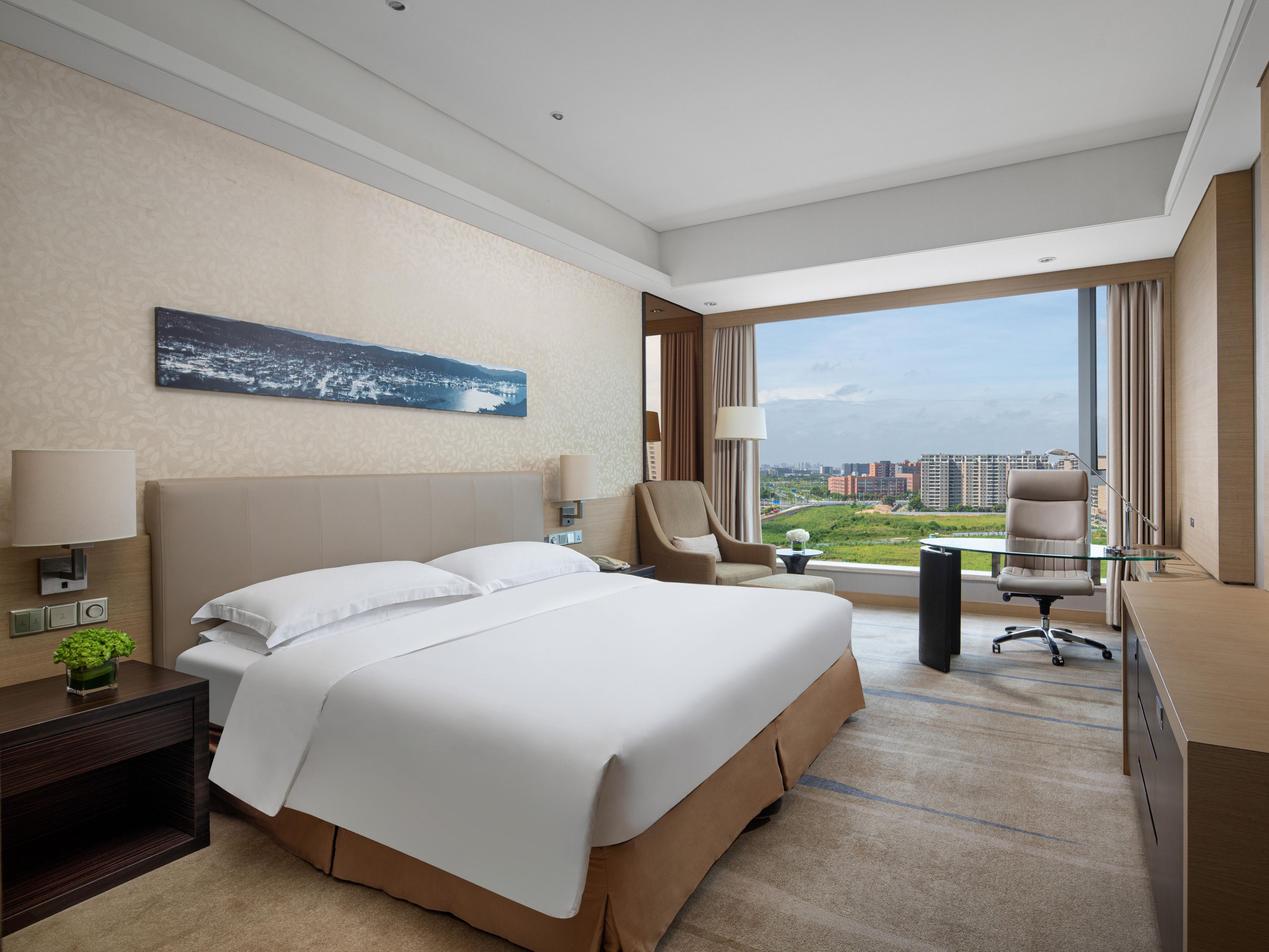 高级房 大床 城市景观