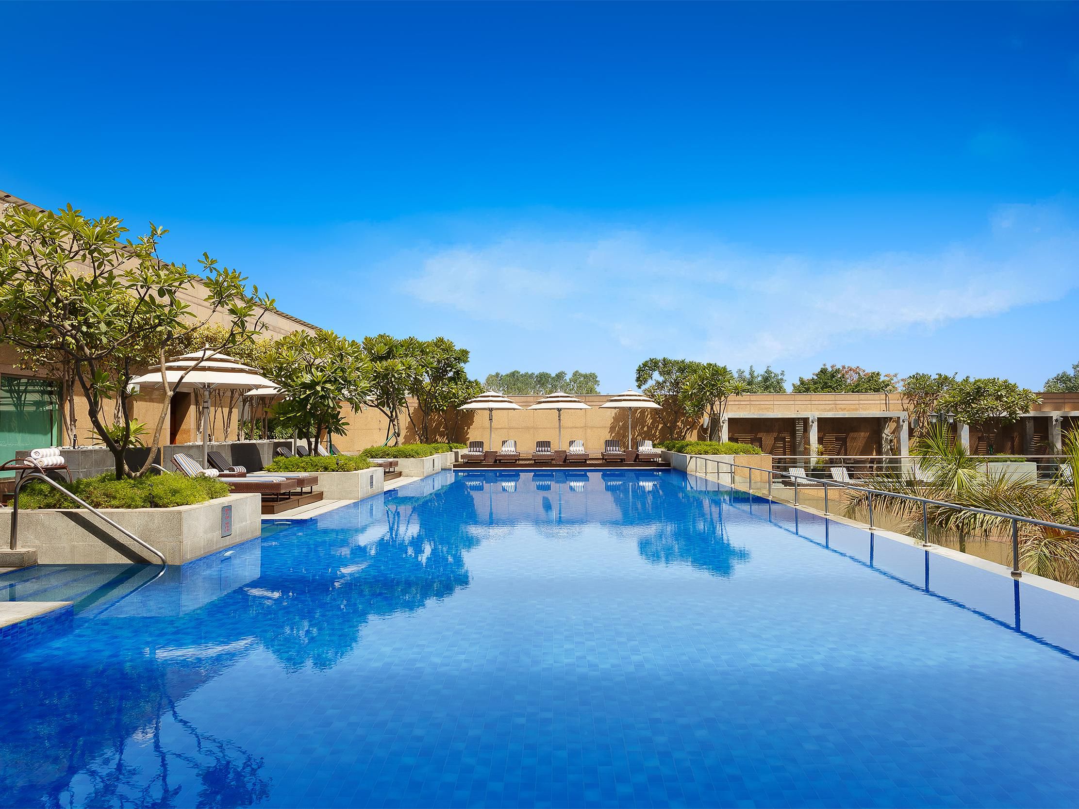 Escape from daily stress by taking a dip in the pool and enjoying a panoramic view. Sip on exotic beverages and savor finger food at the Terrace Garden by the pool. This oasis offers a refreshing experience to rejuvenate your mind and body.