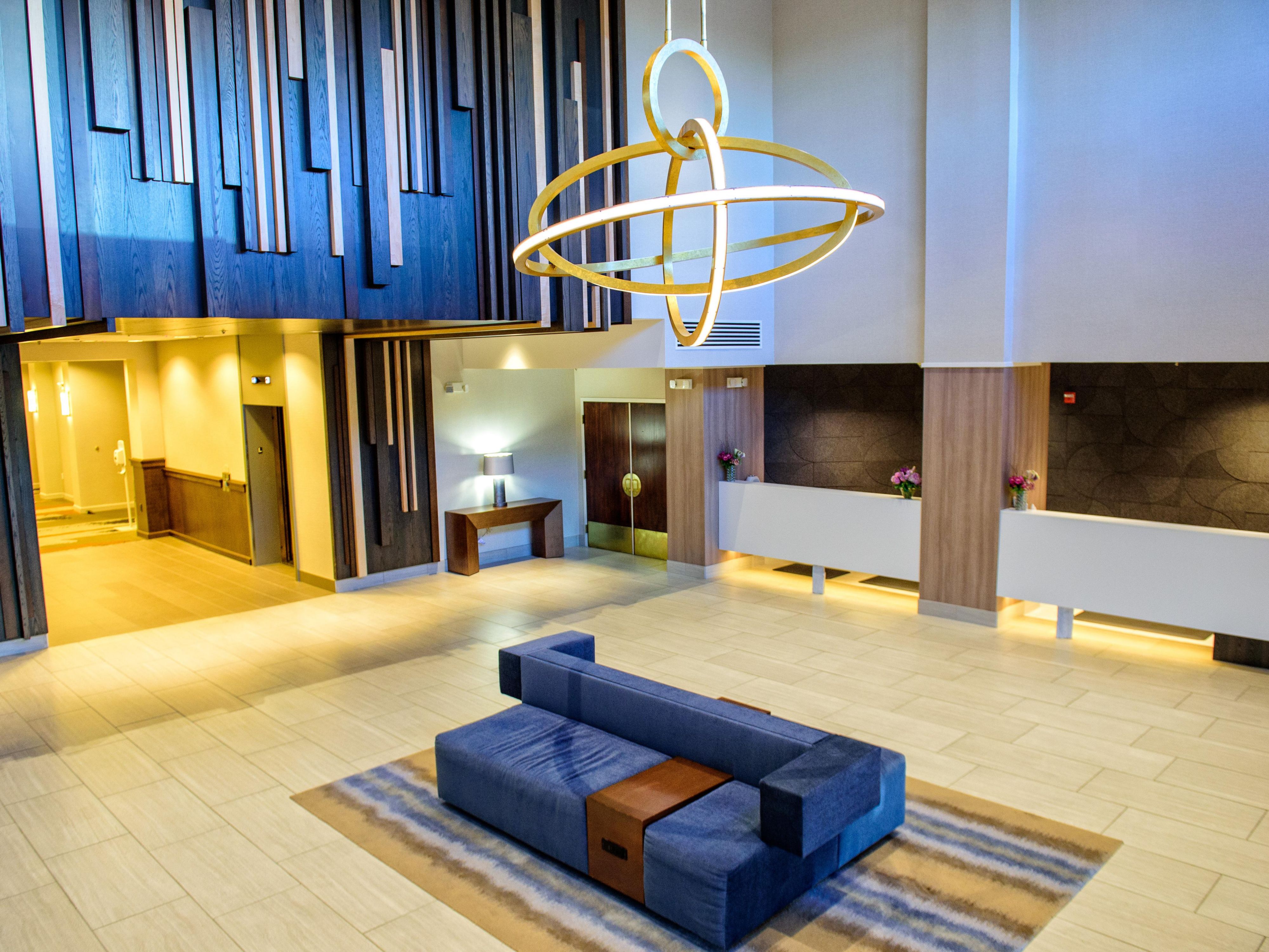 Our stylish hotel lobby welcomes you.