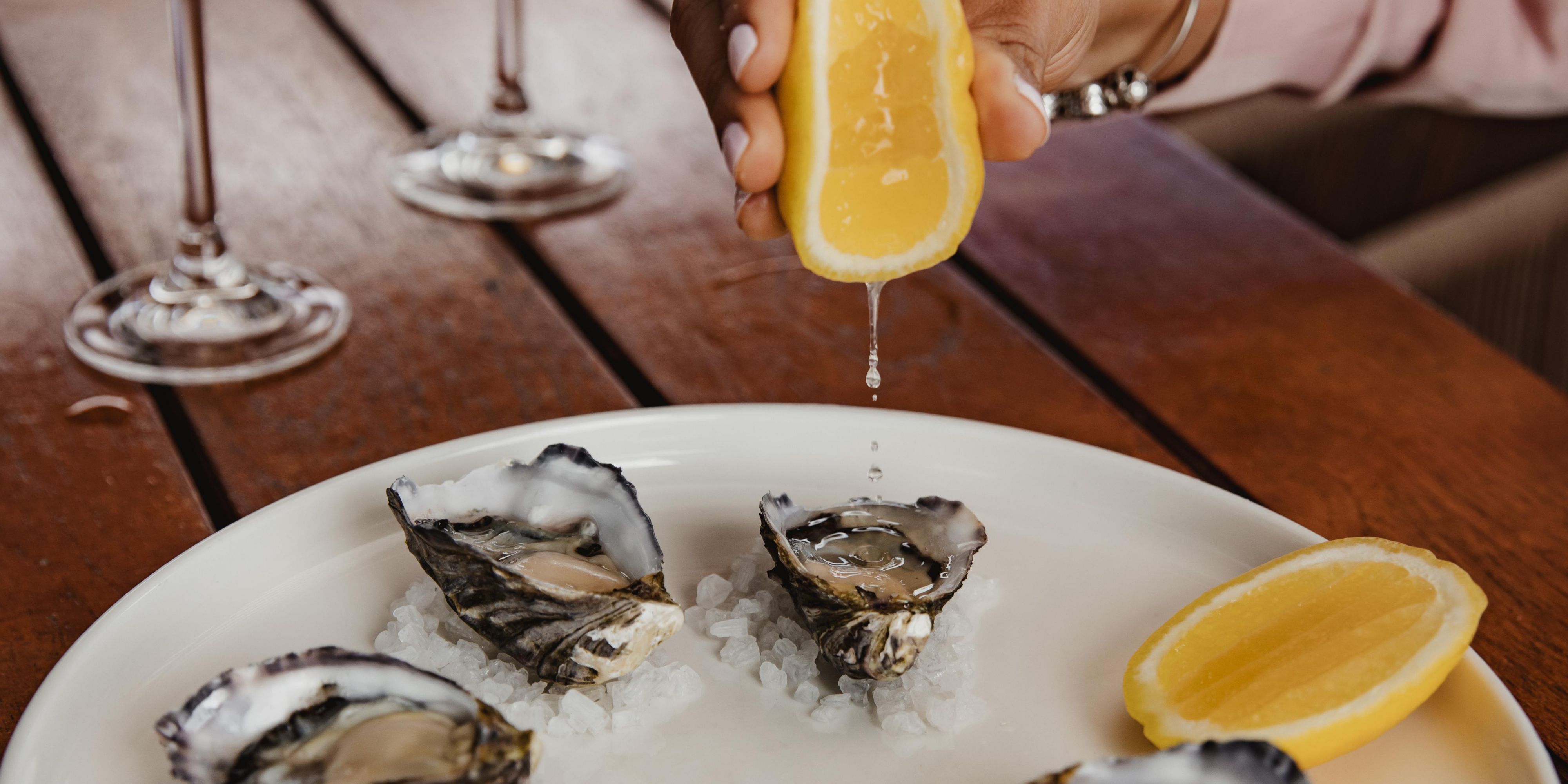 Fresh oysters at The Deck