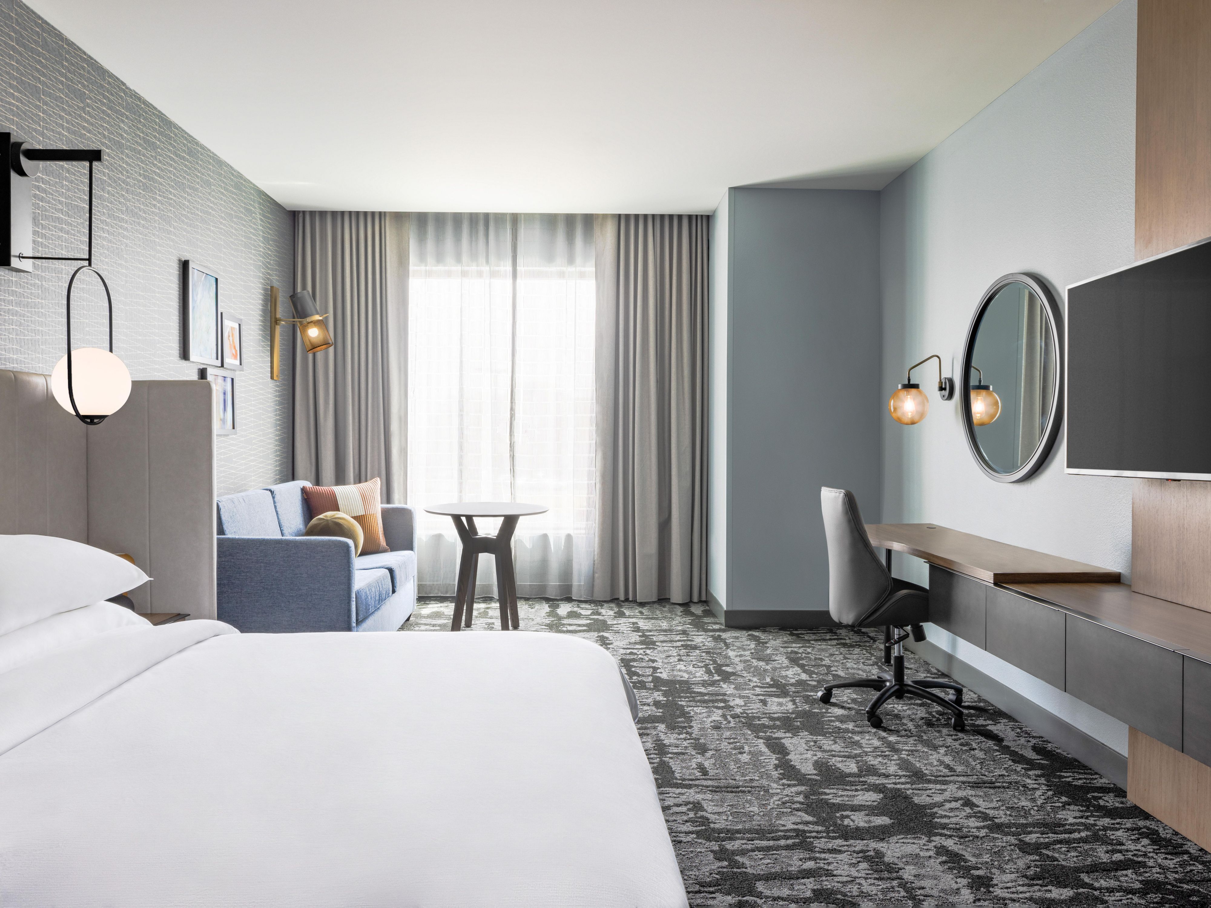 Our Kearney hotel offers large rooms with separate workspace.