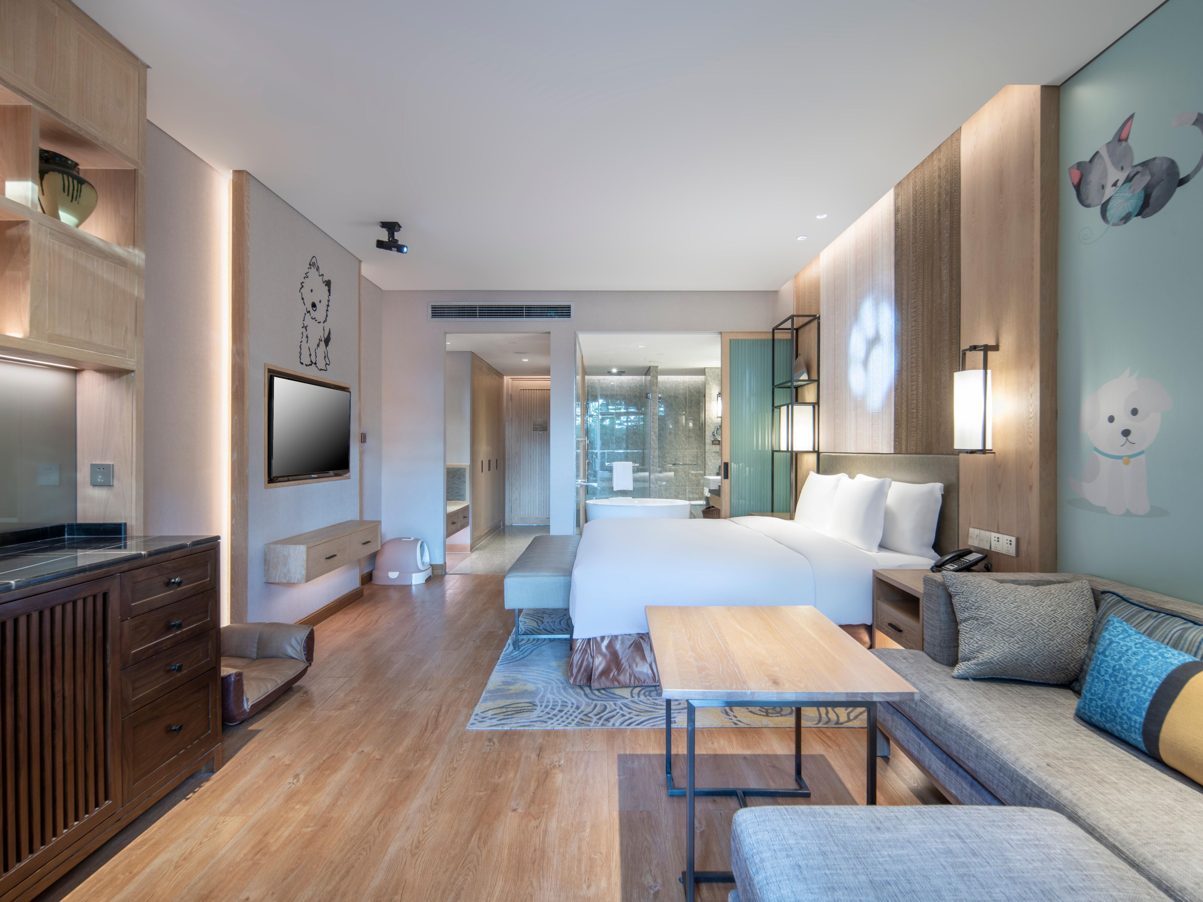 酒店设有多间宠物主题房，是宠物友好度假酒店