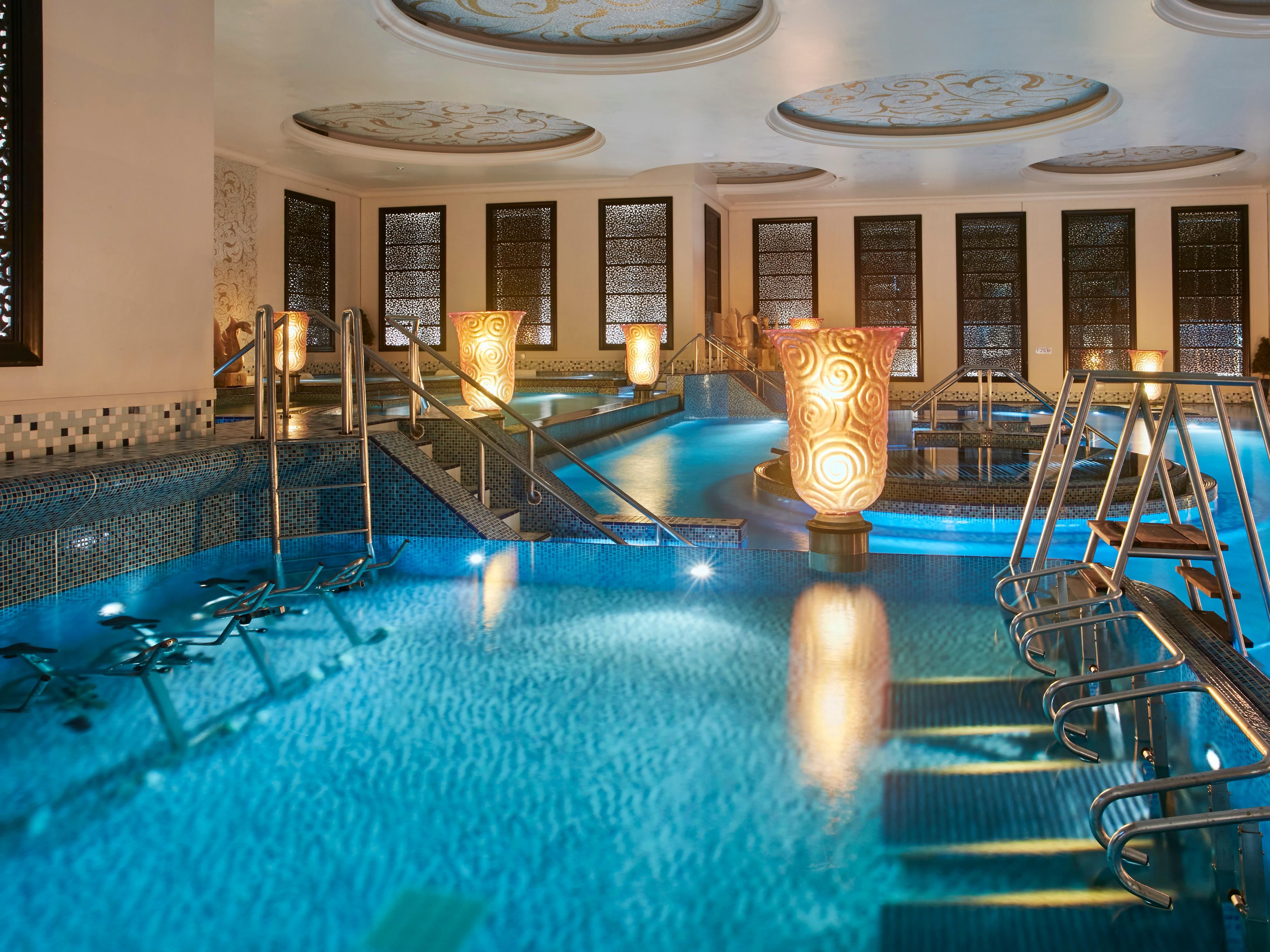 Experience ultimate luxury at Spa Aquatonic, Kuwait's premier spa with an exclusive 650 sqm Aquatonic pool—unmatched in the GCC. With 15 exercise zones and multiple currents, it provides both relaxation and aids in achieving fitness goals, offering a unique wellness experience.