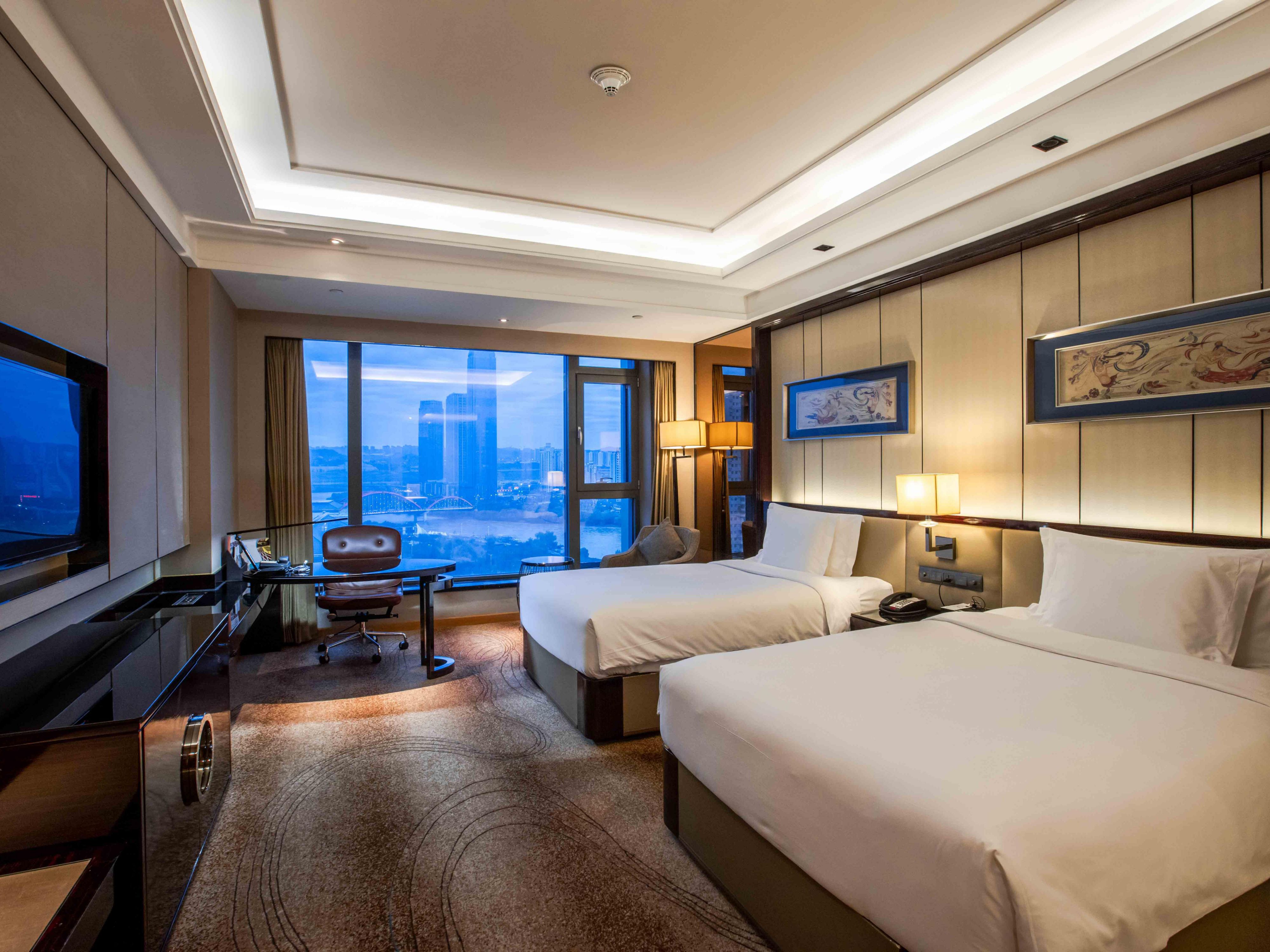 2 Single Beds Standard High Floor River View