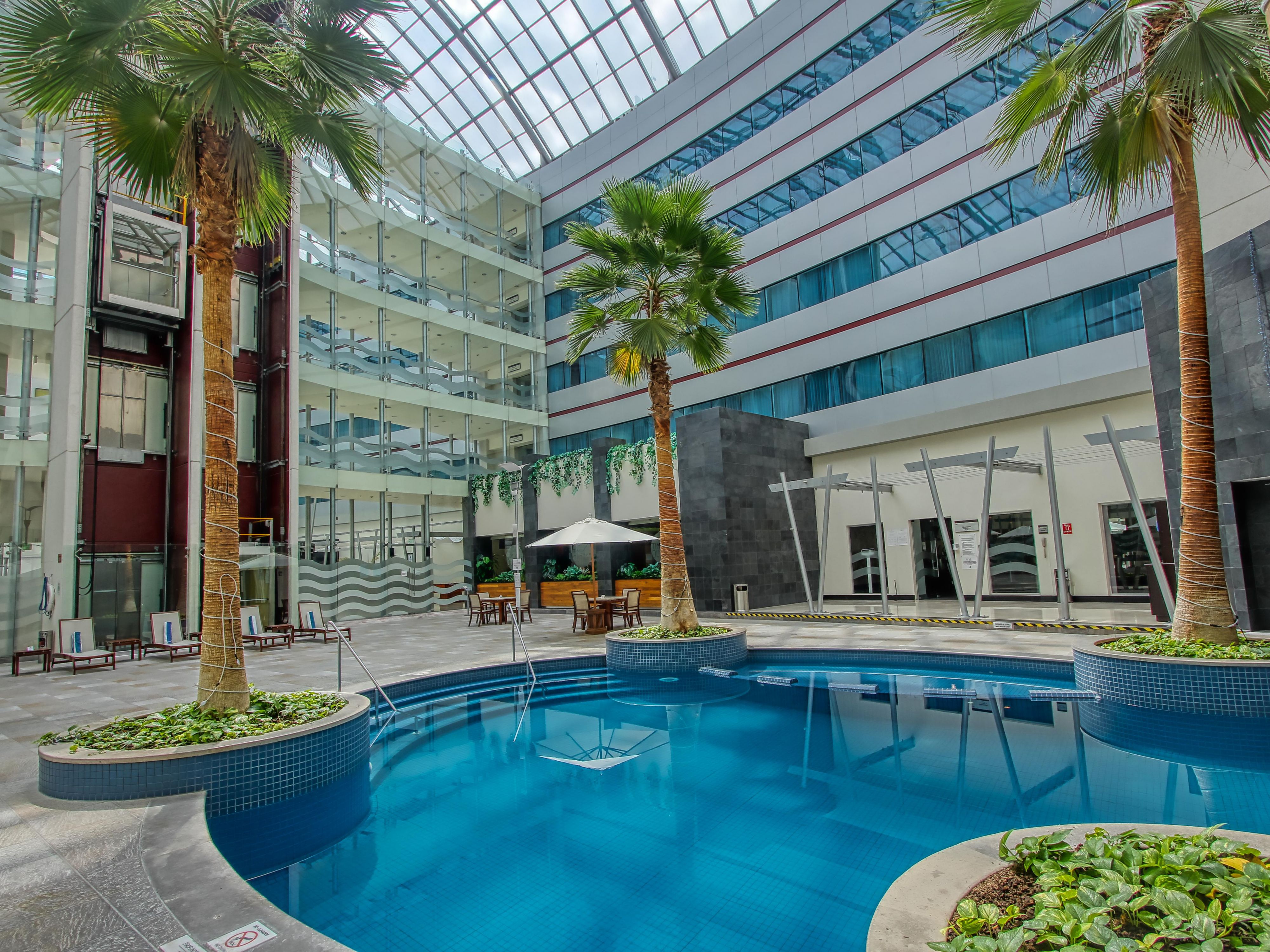 Take a break in the indoor heated pool at Crowne Plaza Leon.
