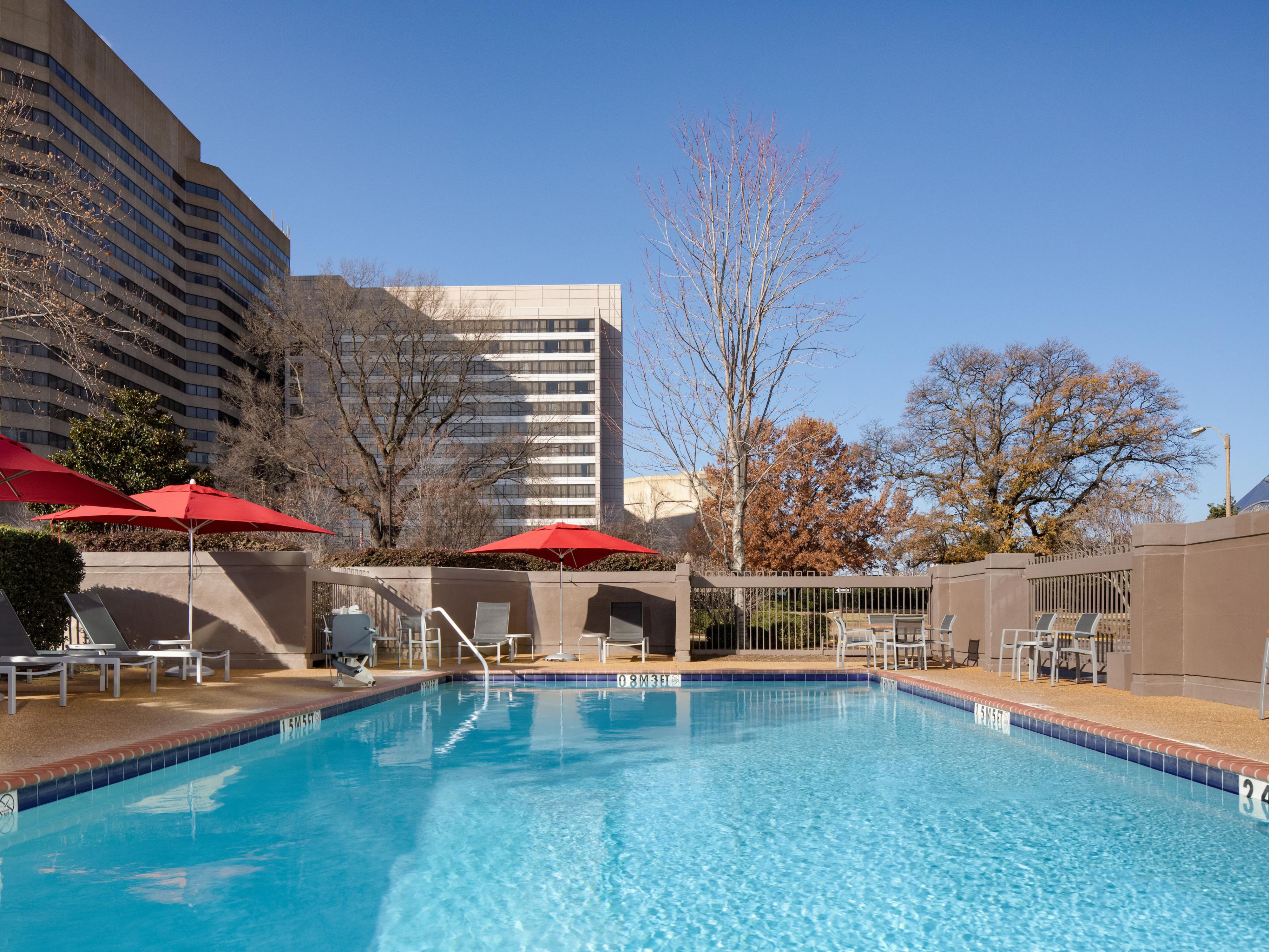 Take a refreshing dip in our outdoor pool under the Southern sun.