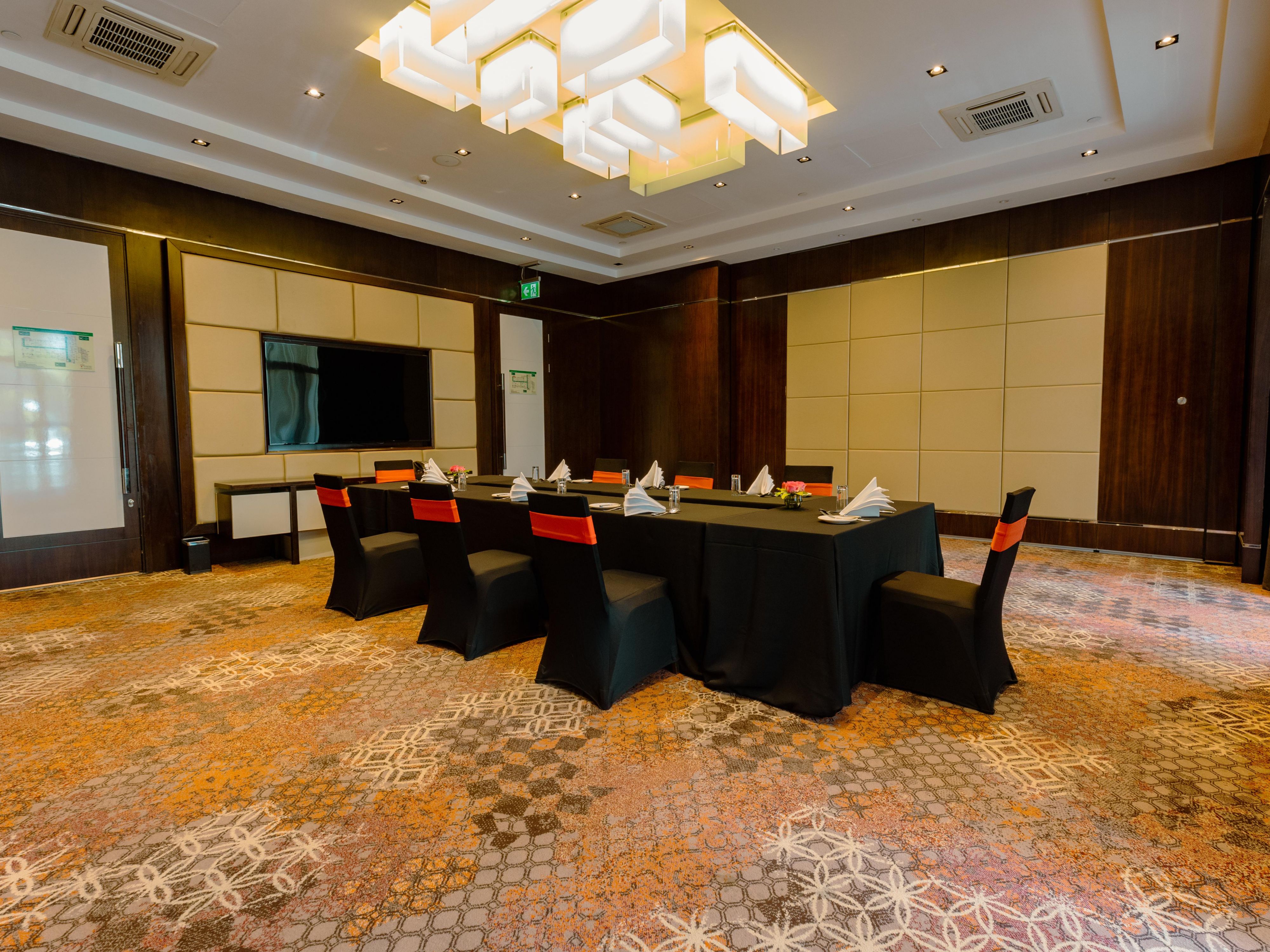 Our three soundproof conference rooms feature high-speed Wi-Fi, AV technology, high ceilings, and natural light. 
A private terrace for tea breaks or a cocktail reception is available. We’re here to help make your gathering a success, with the added convenience of outside catering services.