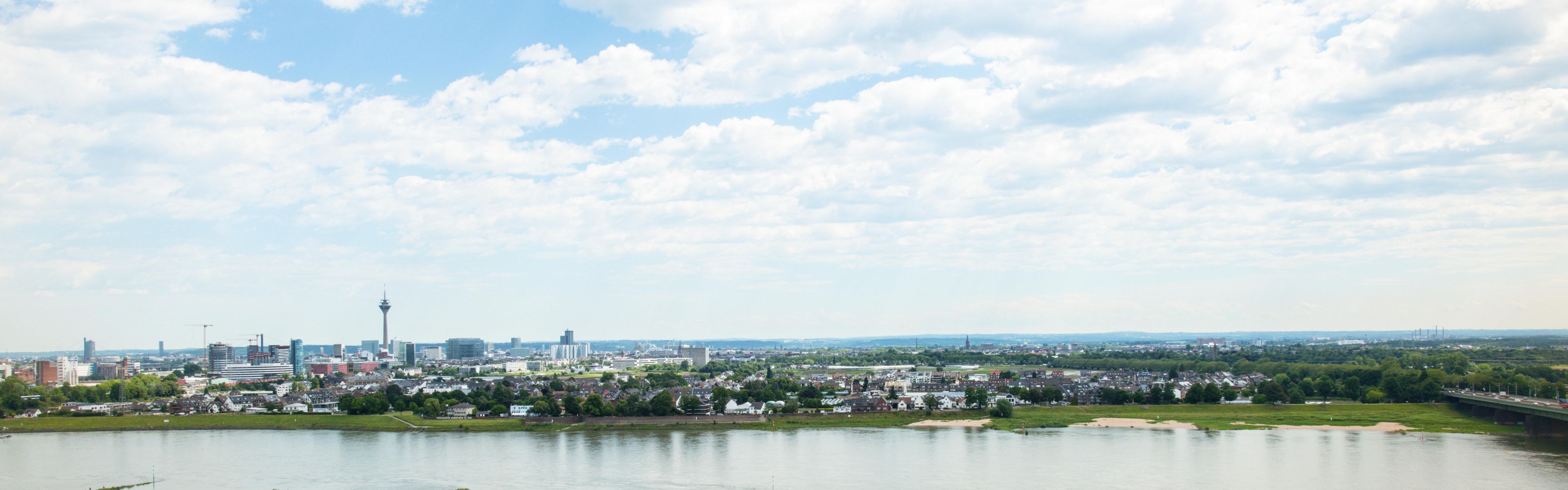 View over Dusseldorf and Rhine