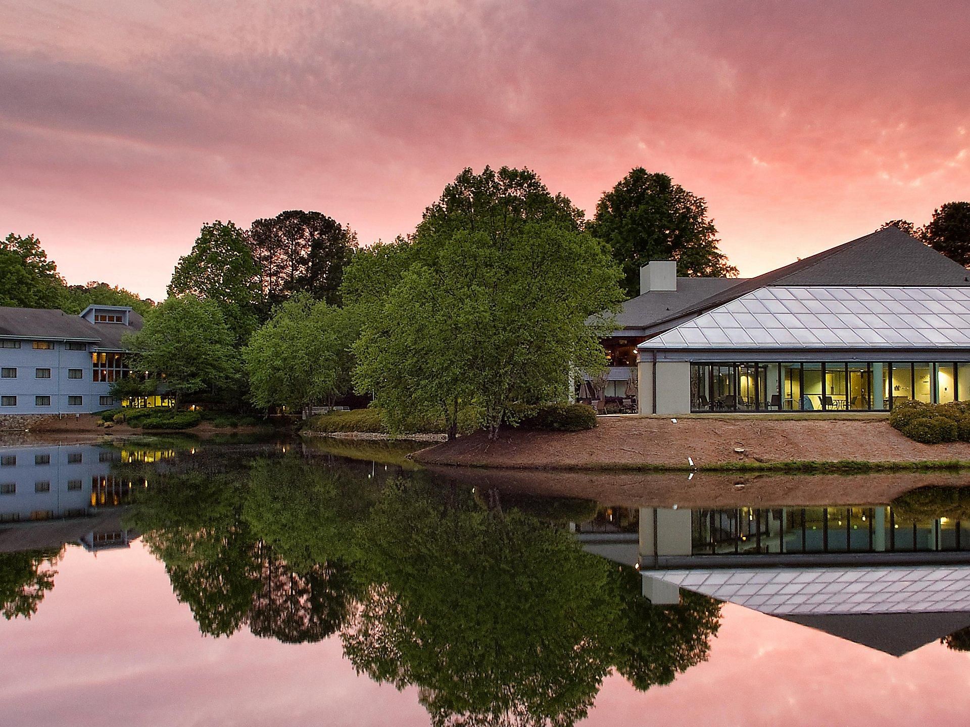 Hotel Exterior with Lake View