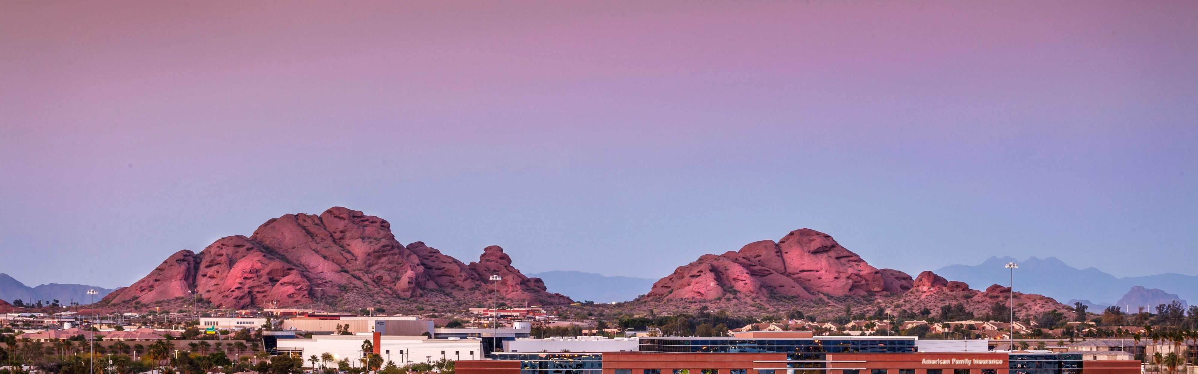 Stunning views over The Valley of the Sun and Papago Peaks.