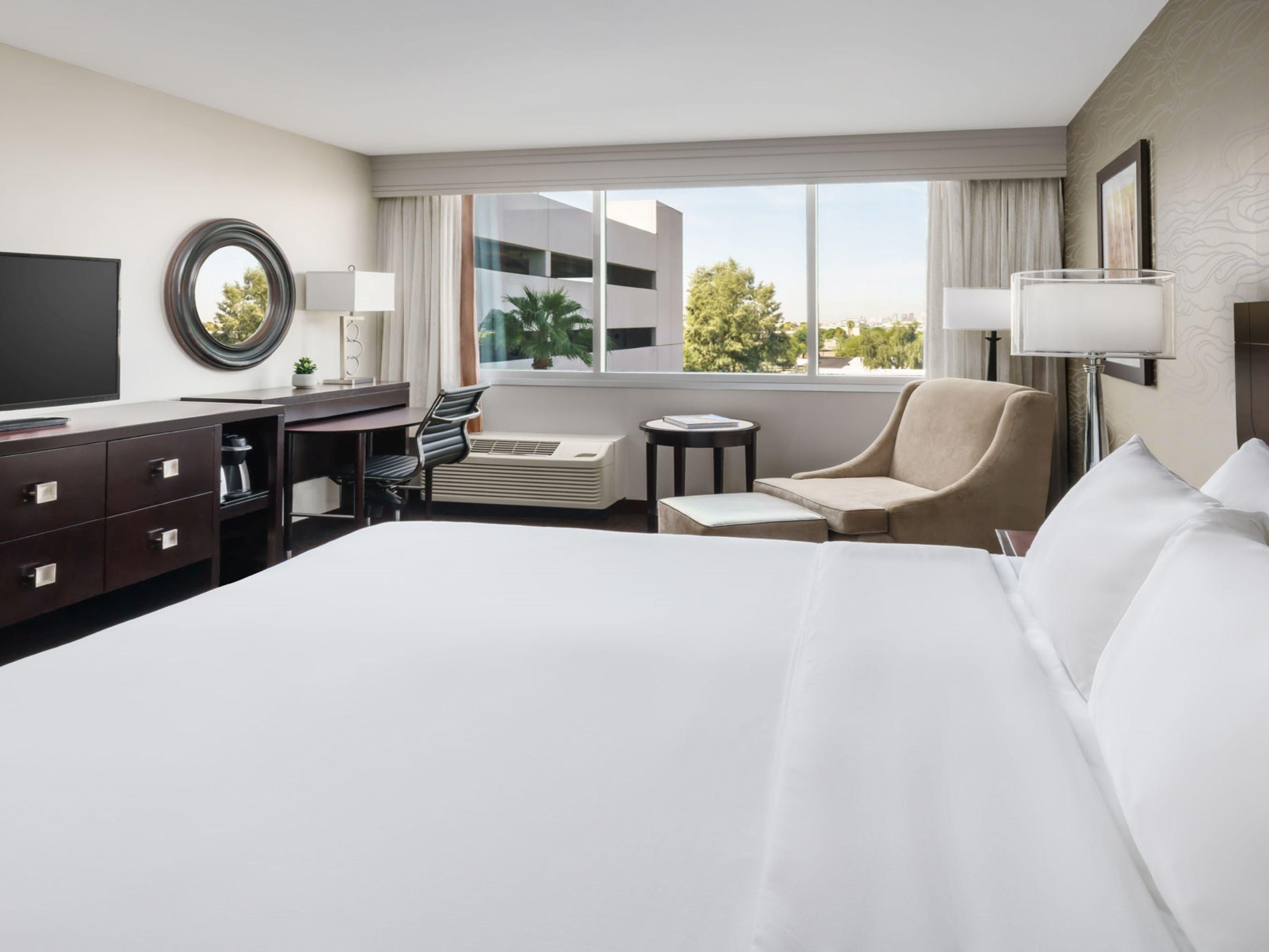 Each room features amenities like a mini fridge and microwave.