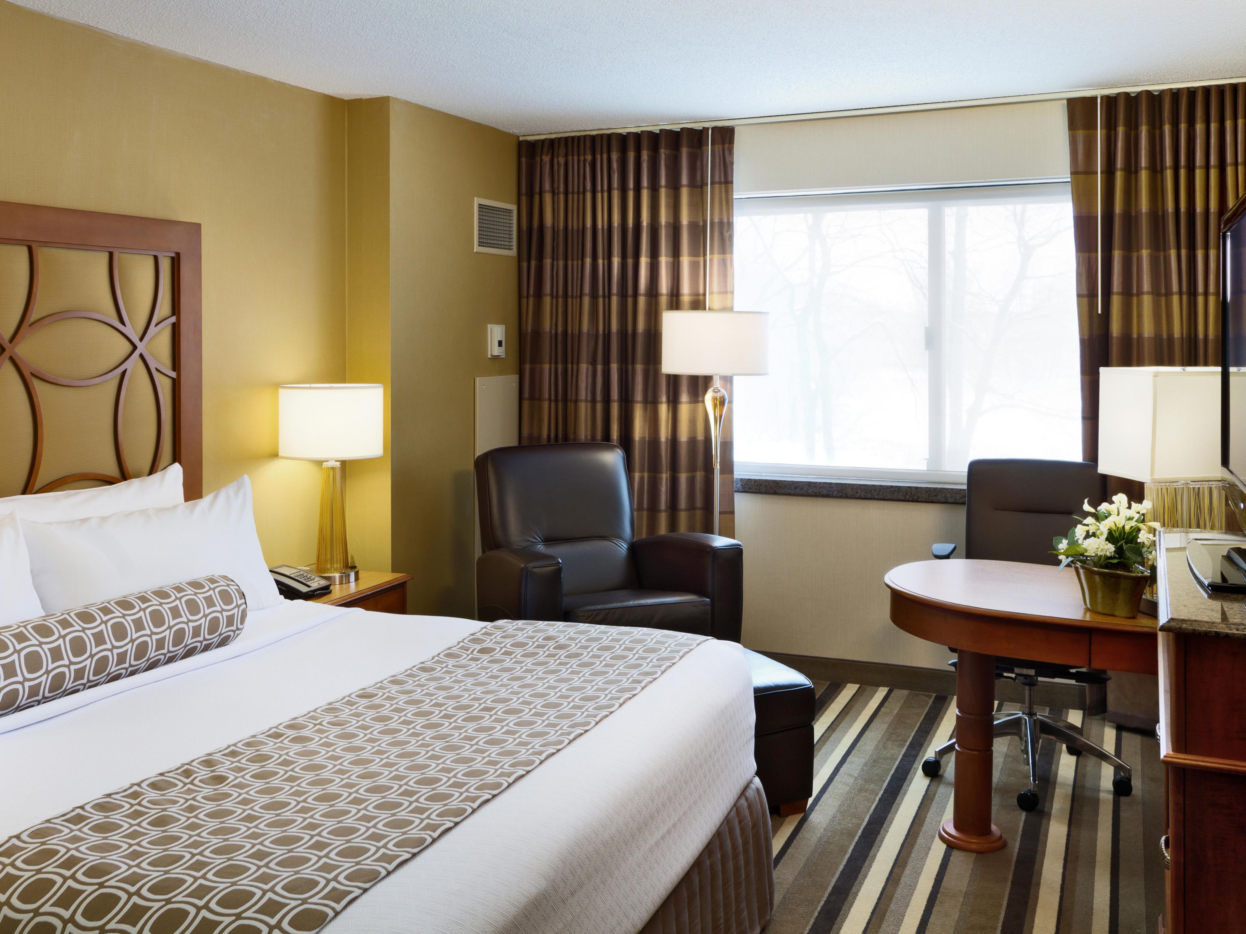 Relax in our modern, calming guest rooms.