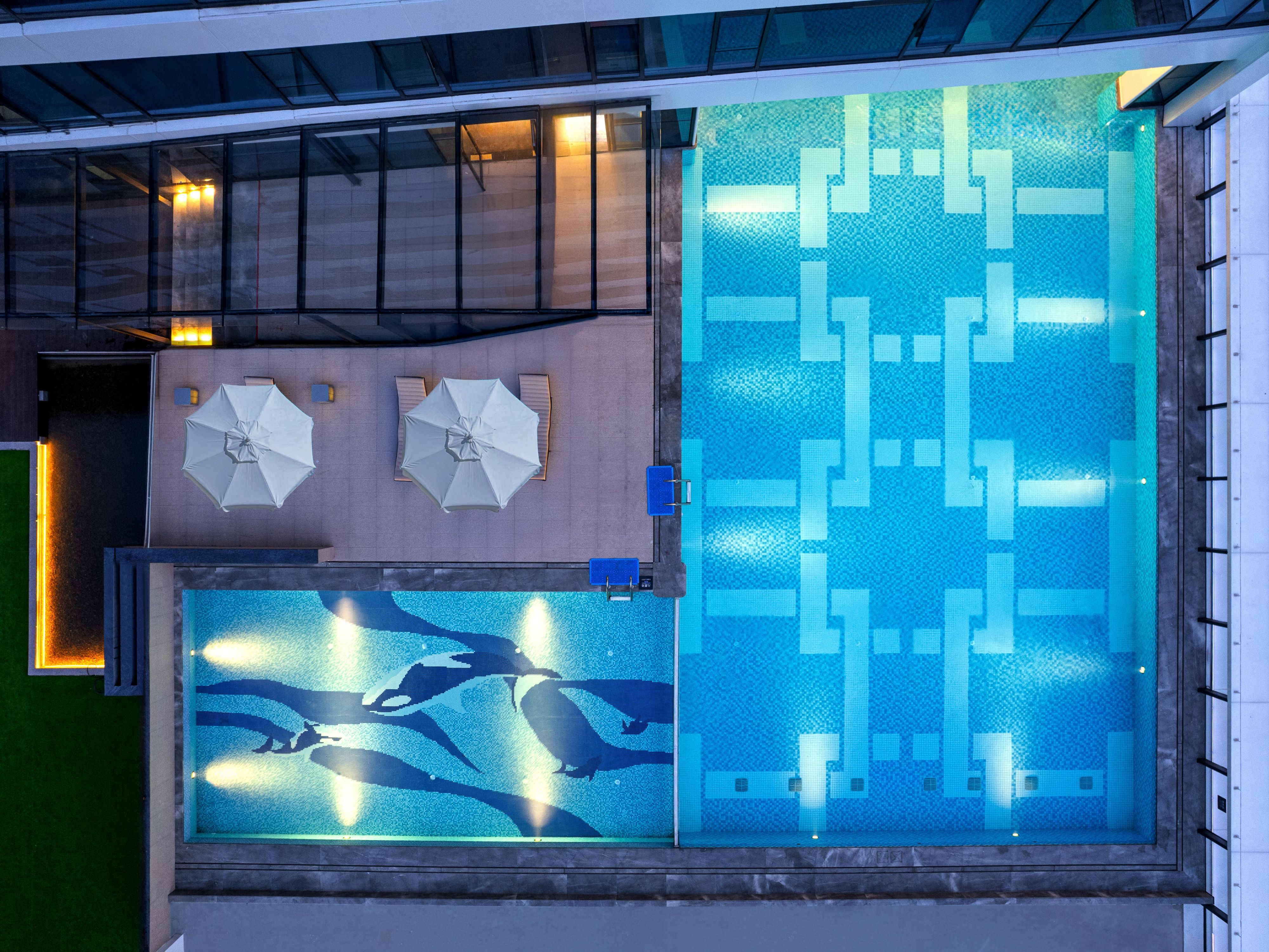 The heated children's pool on the terrace creates an exclusive playground for kids, where they can frolic freely, unleash their energy, and spend an unforgettable summer time together with their parents.