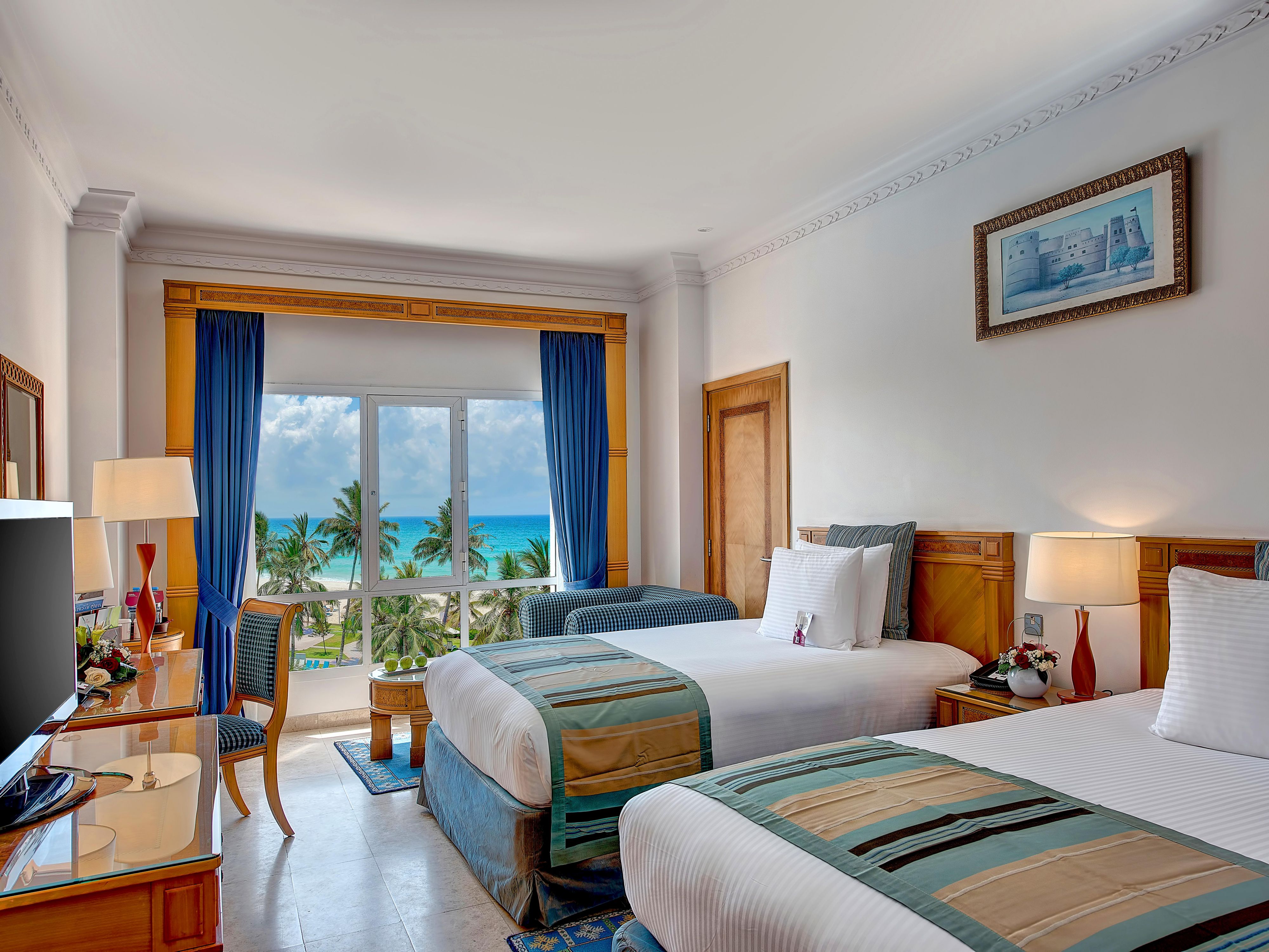 Comfortable and premium beddings with Sea View