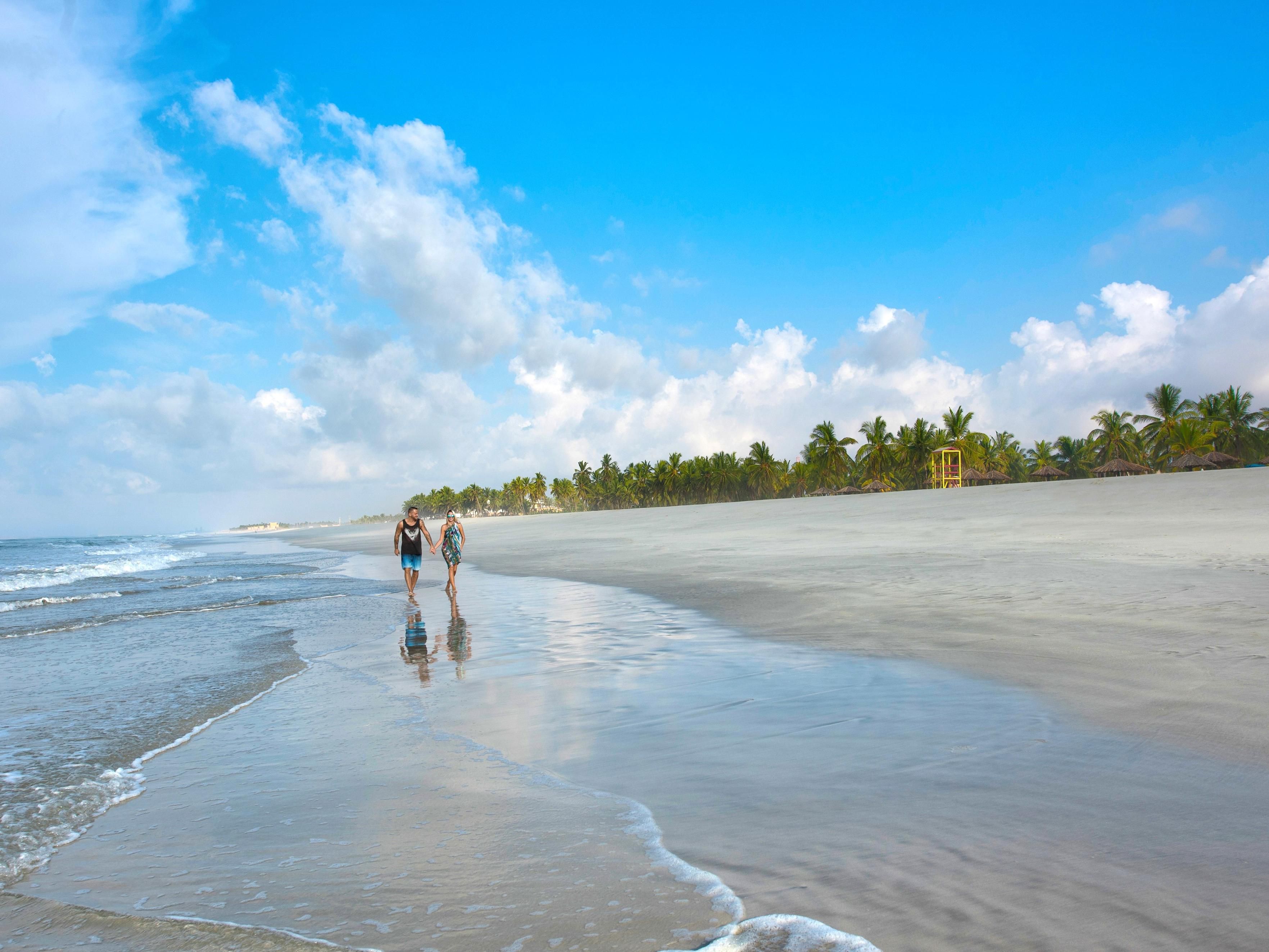White sand beach in the heart of Salalah