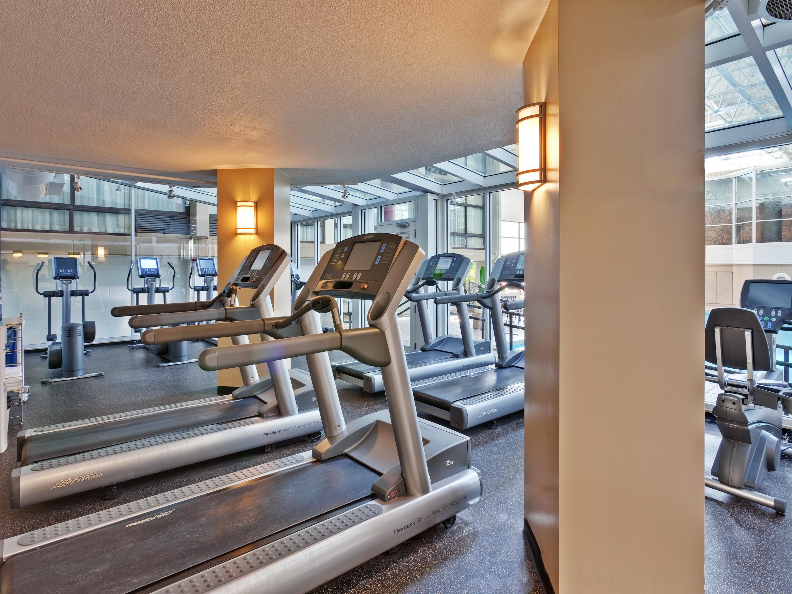 Our well-equipped fitness center is designed to help you stay active and energized while you travel. Enjoy a cardio workout or a strengthening session with free weights. Whichever you prefer, we offer fitness that fits your style.