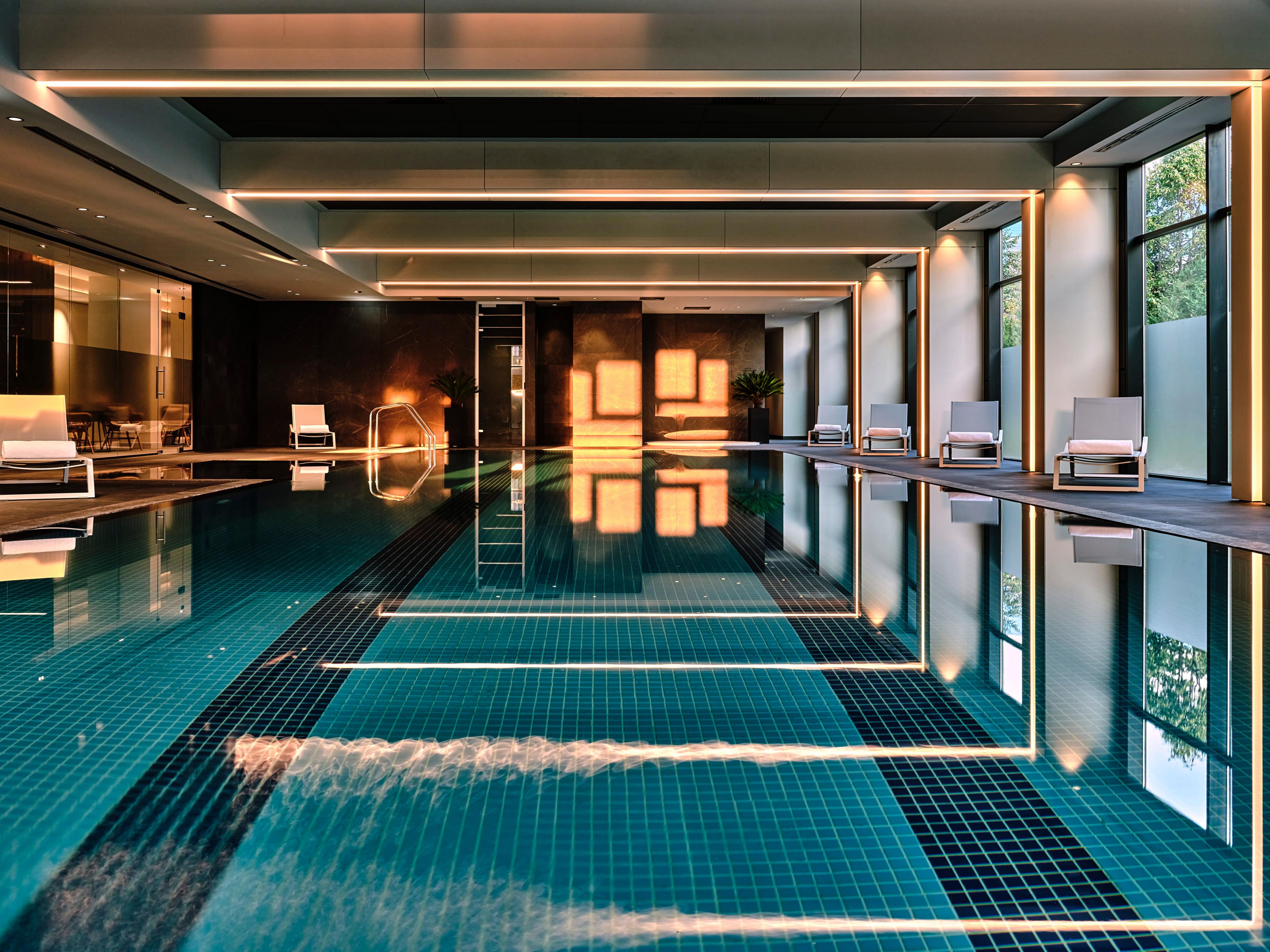 Revitalise your body and mind in our premier fitness and wellbeing center. Push your limits with a high-energy workout in our state-of-the-art gym, then unwind in the soothing heat of our sauna and steam bath. Soothe tired muscles in the rejuvenating hot tub or awaken your senses with an exhilarating shock bucket experience.