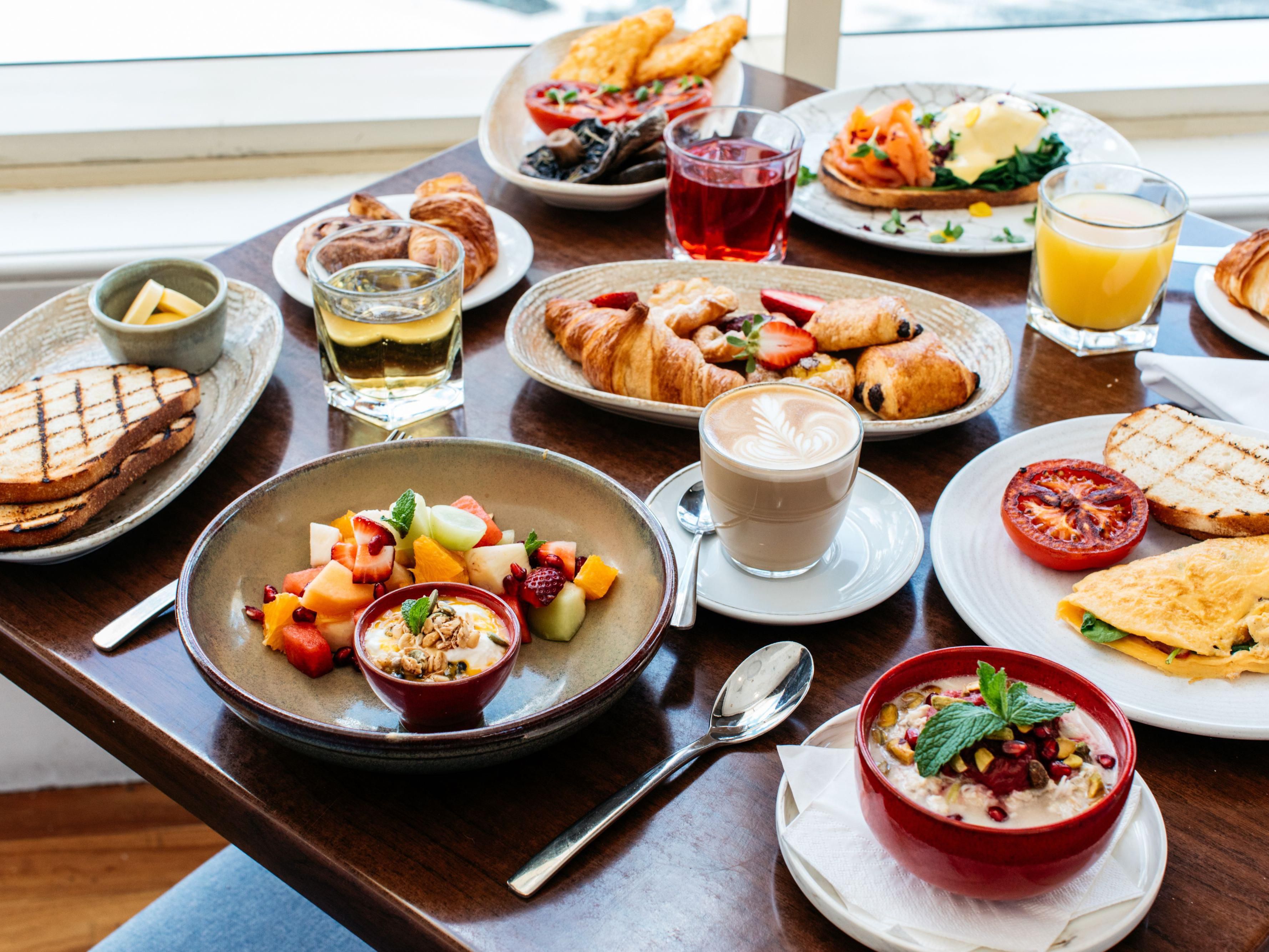 You’ll be delighted with our extensive selection of breakfast favourites, including eggs cooked to order, barista-made coffee, freshly squeezed juices and pastries accompanied by breathtaking views over Terrigal Beach.