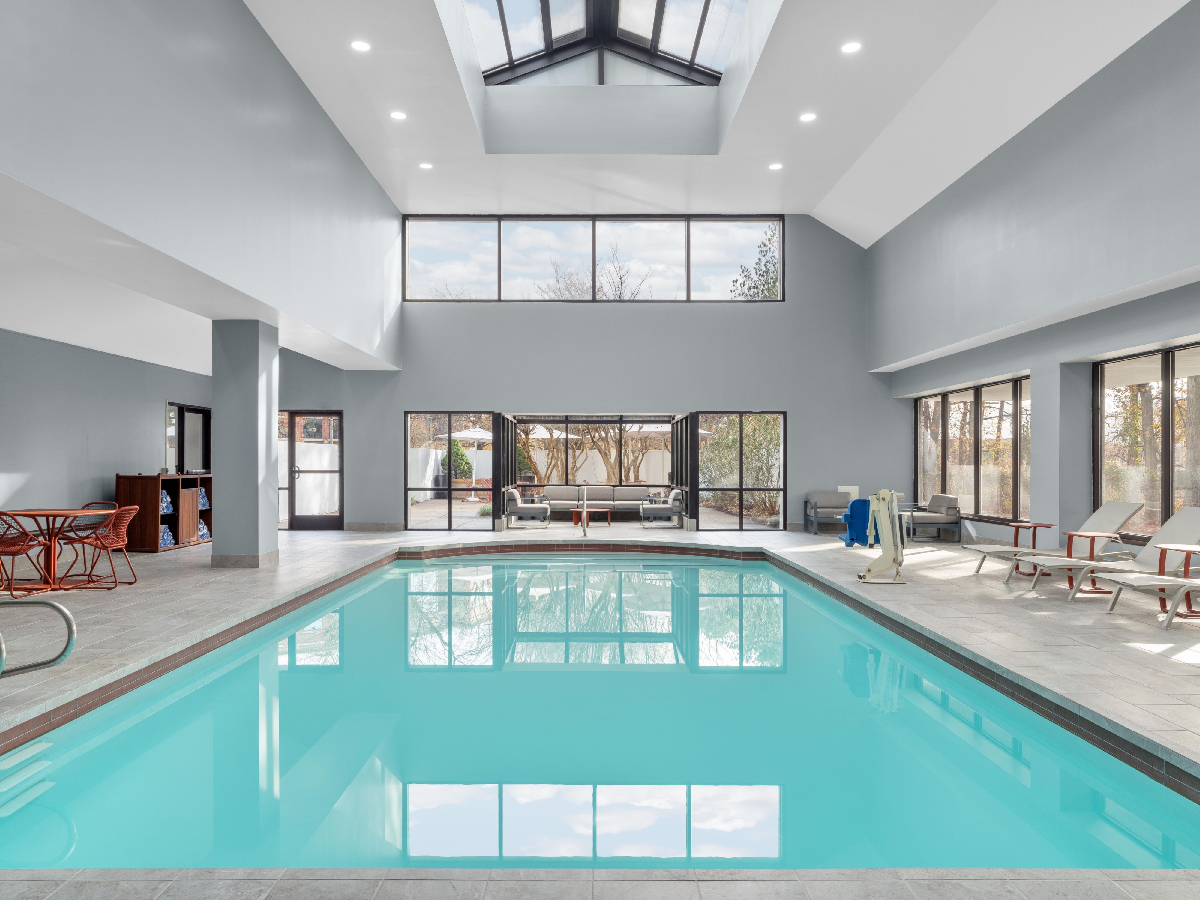 Enjoy year-round relaxation at our heated indoor pool. Whether you're swimming laps or unwinding after a long day, our inviting pool area offers the perfect retreat. Ideal for families, business travelers, and weekend getaway seekers, this space adds a touch of tranquility to your stay.