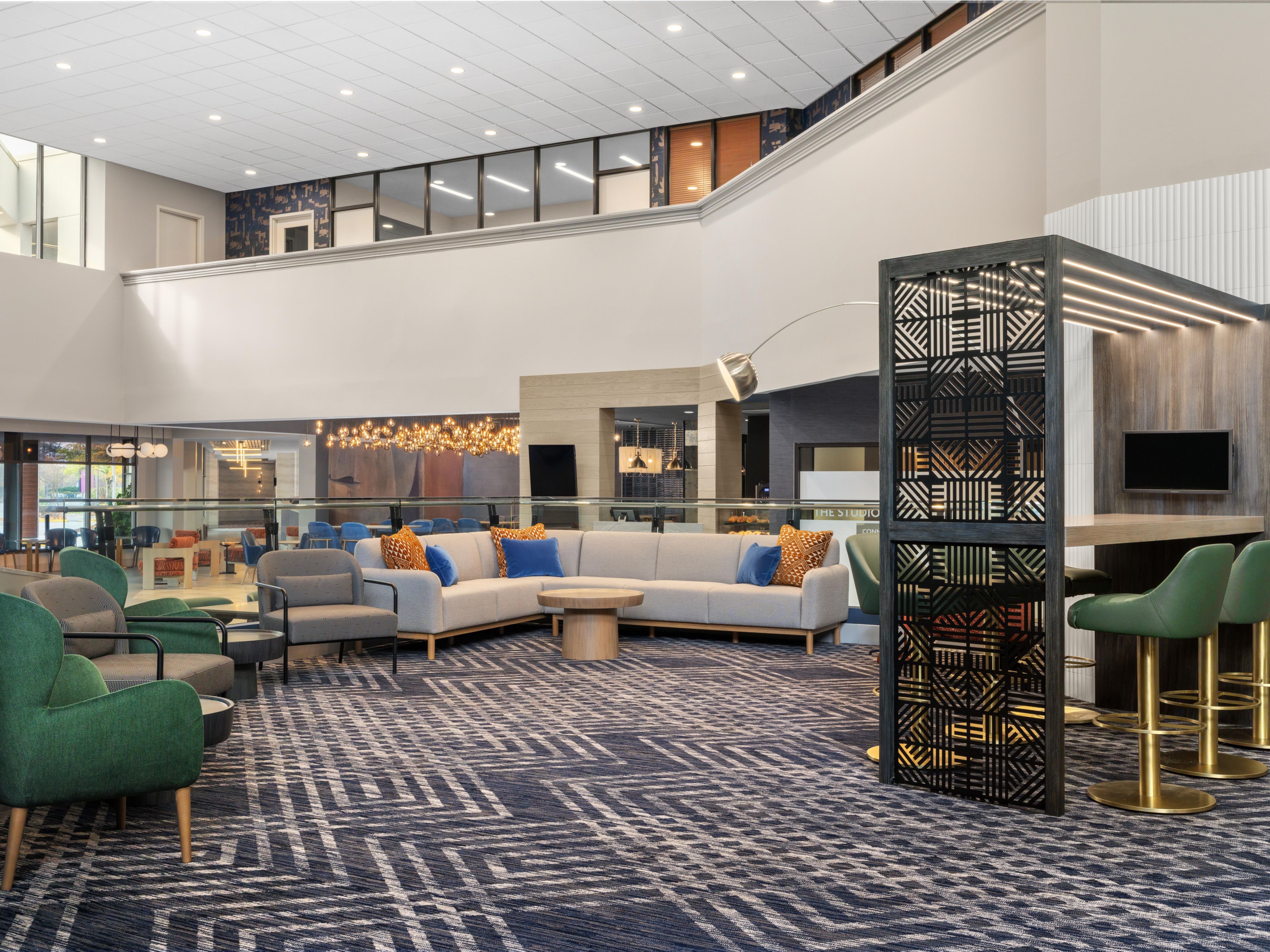 Relax in our spacious lobby with ample seating.